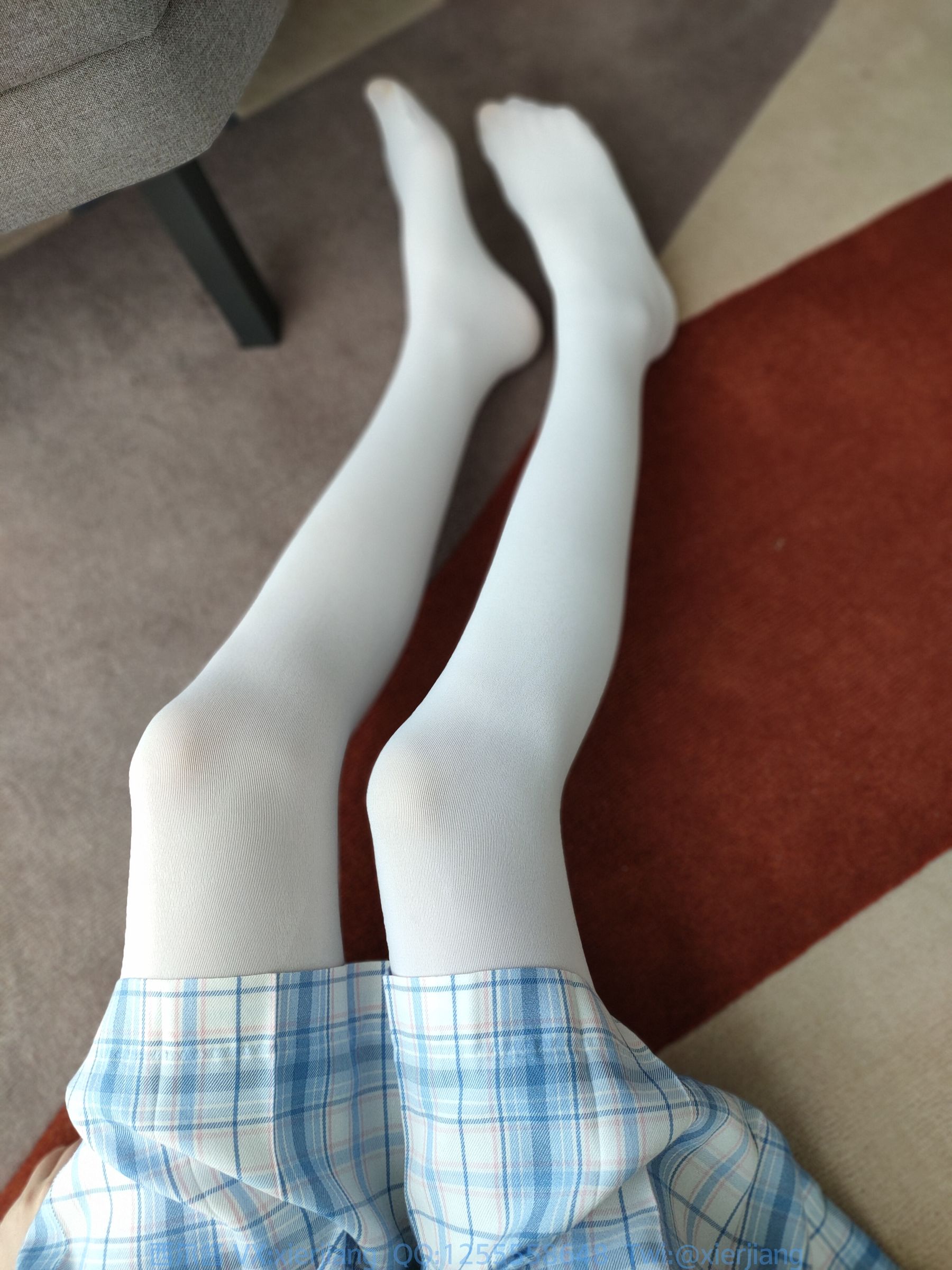 微博萌妹子西尔酱 – 棉花糖白丝JK Cosplay-第6张
