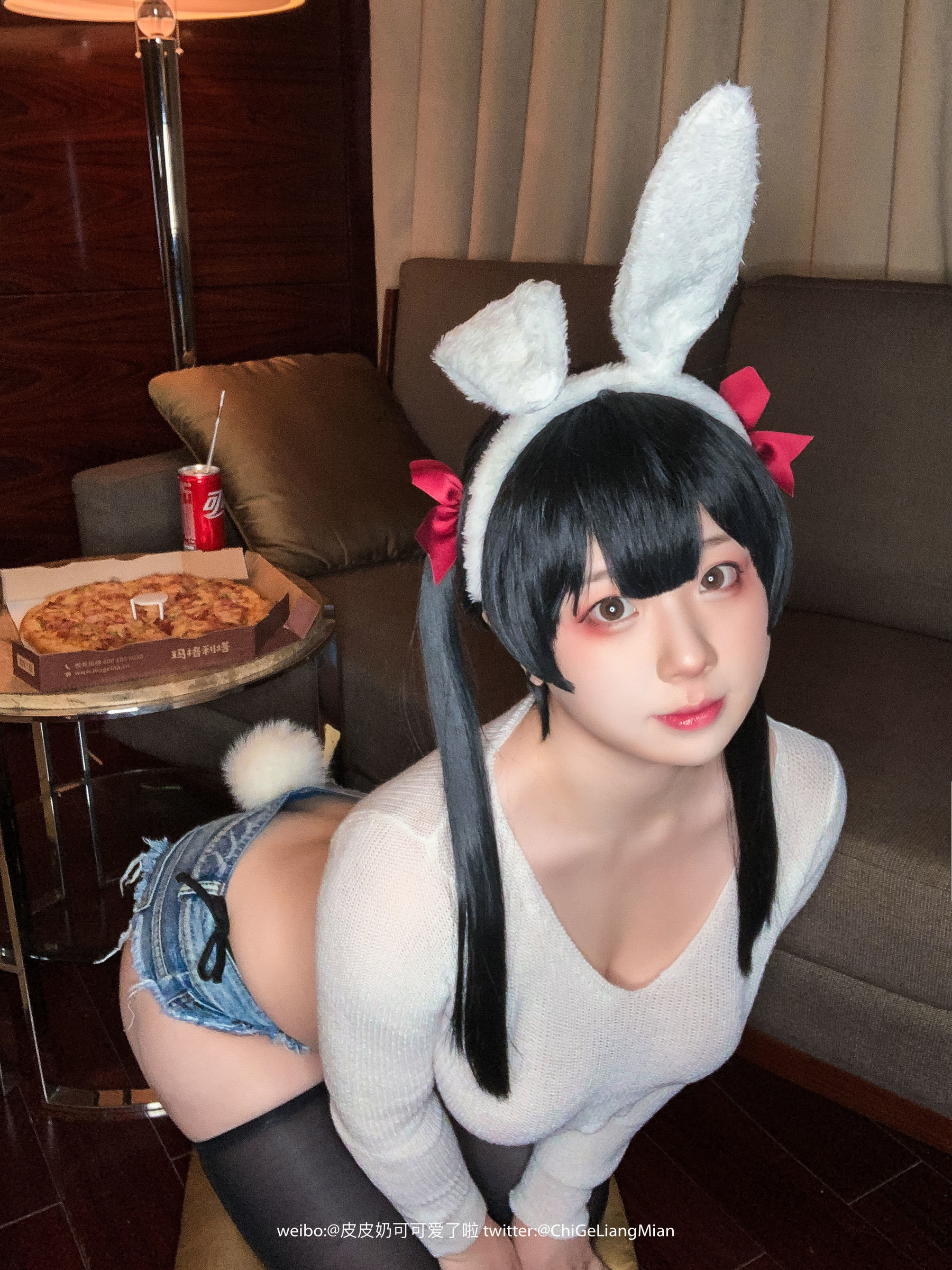 皮皮奶可可爱了啦 披萨白兔 Cosplay-第8张
