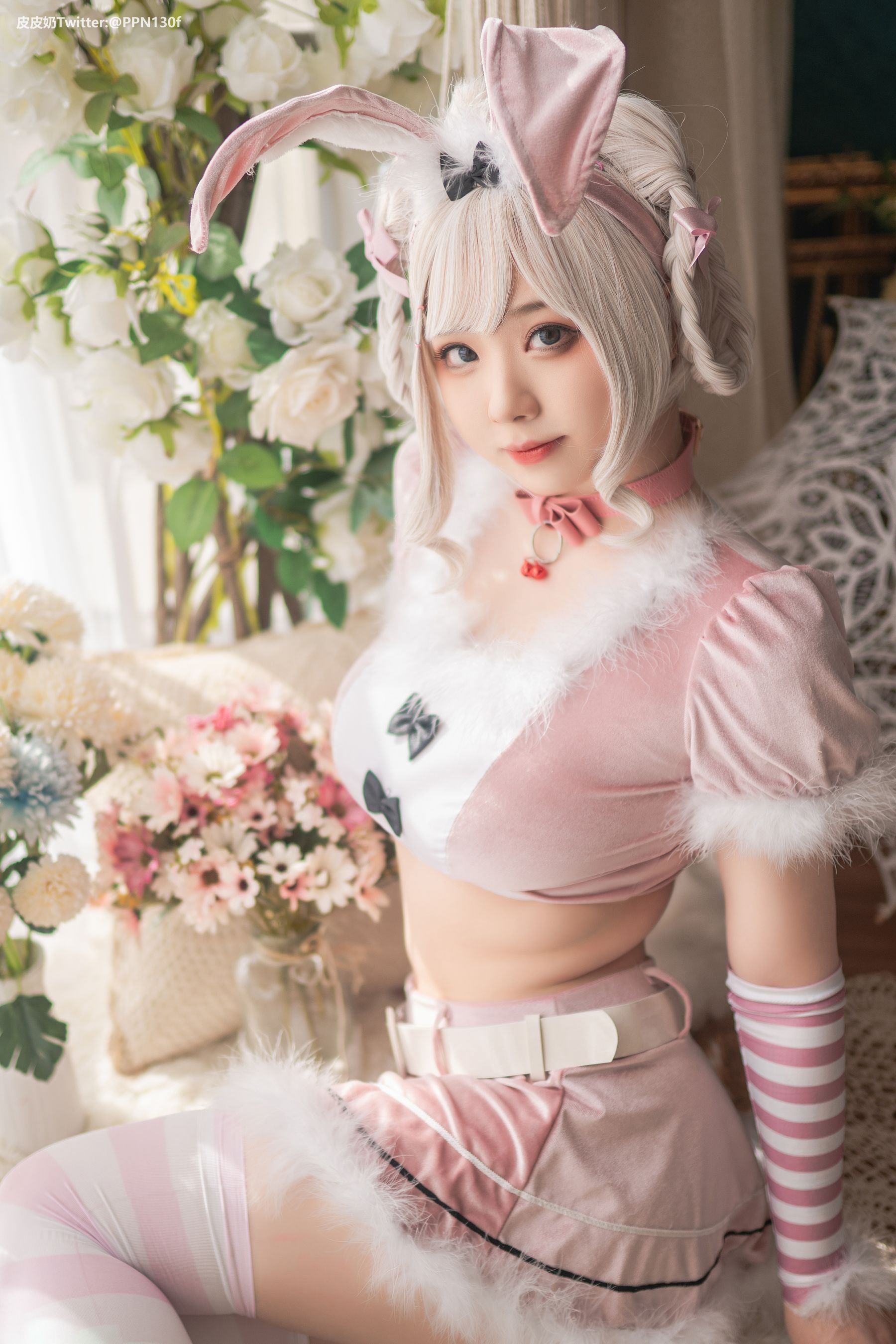 皮皮奶可可爱了啦 – 粉色兔兔 Cosplay-第5张