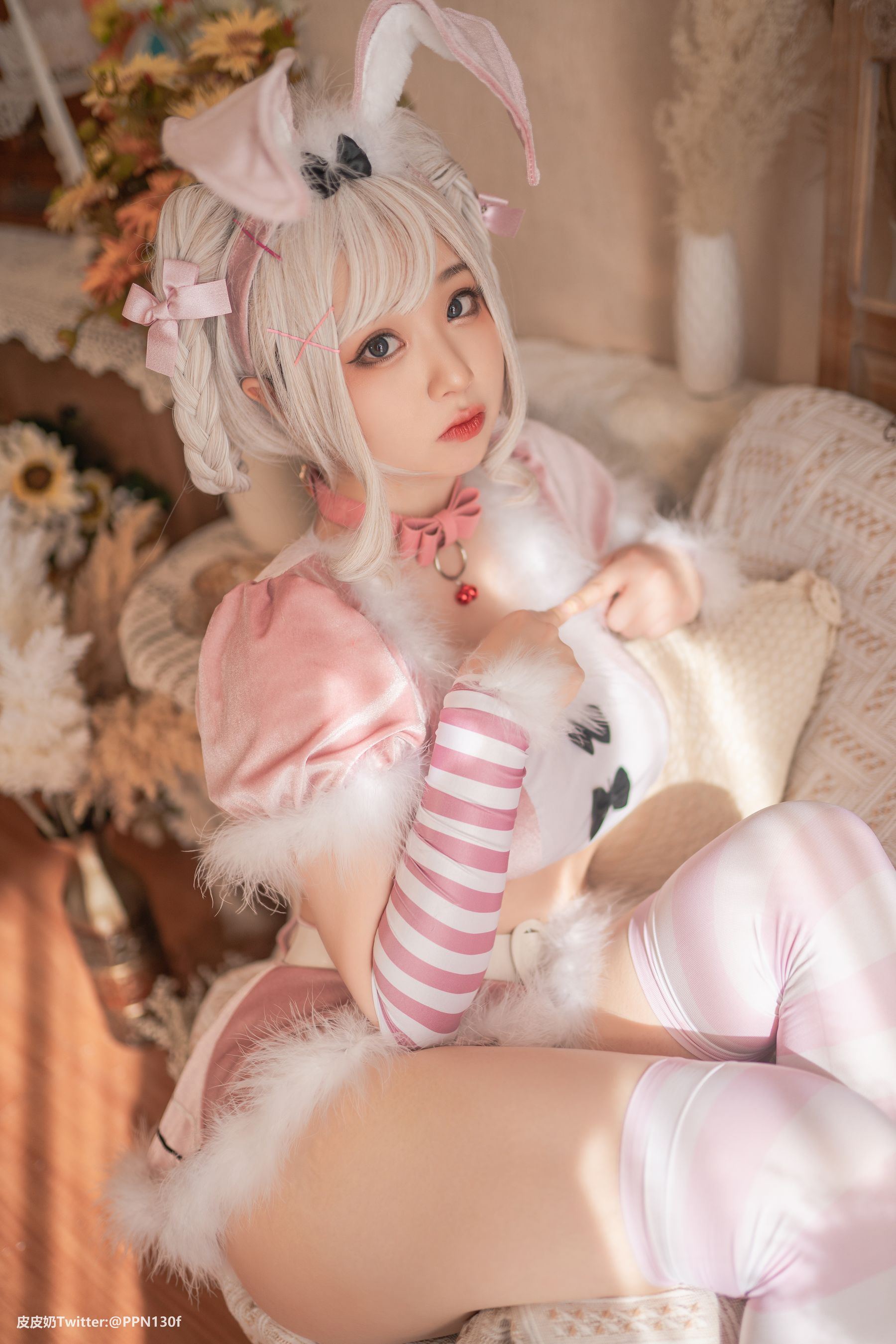 皮皮奶可可爱了啦 – 粉色兔兔 Cosplay-第4张