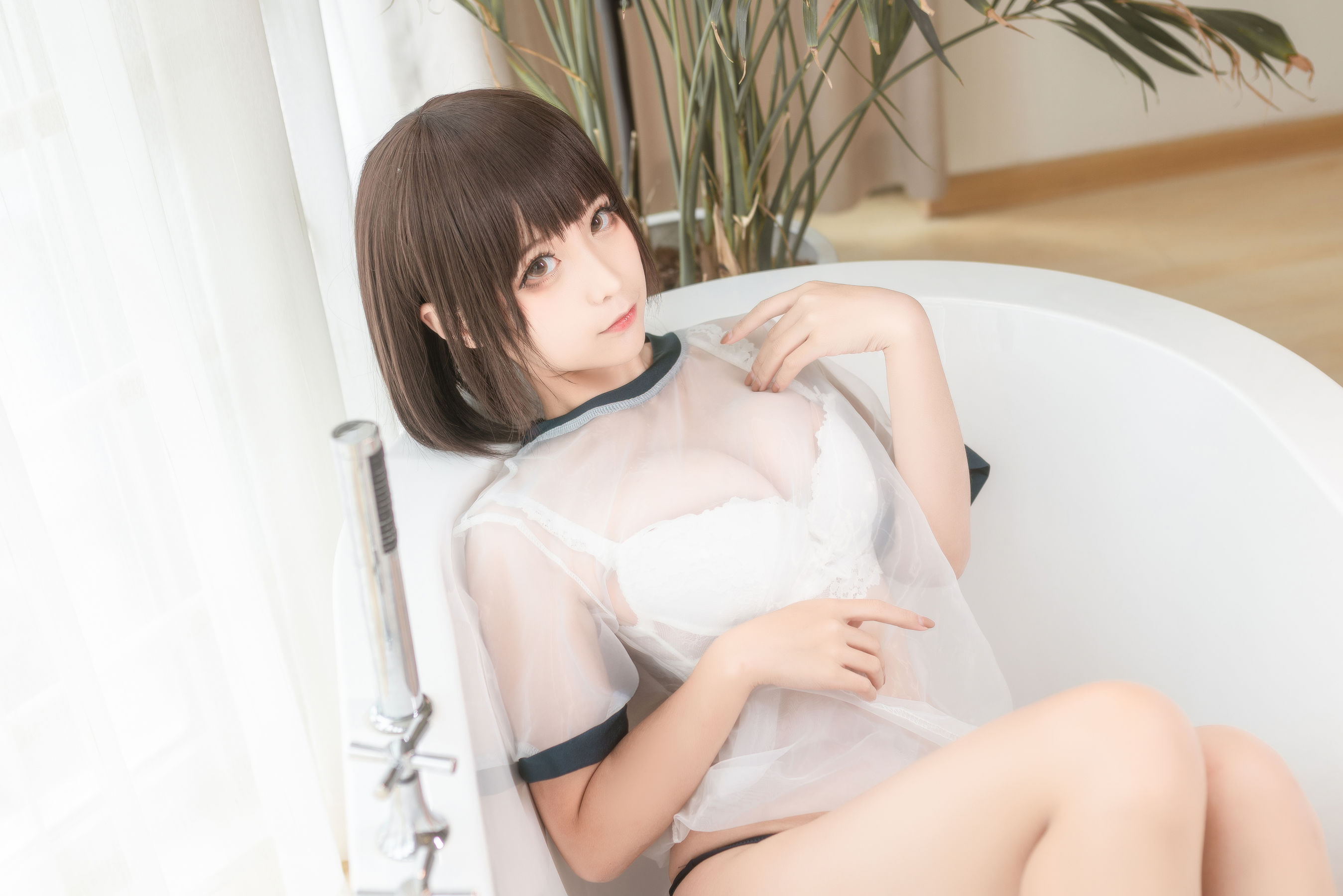 [Cosplay写真] 动漫博主蠢沫沫 – 透明体操服 Cosplay-第3张