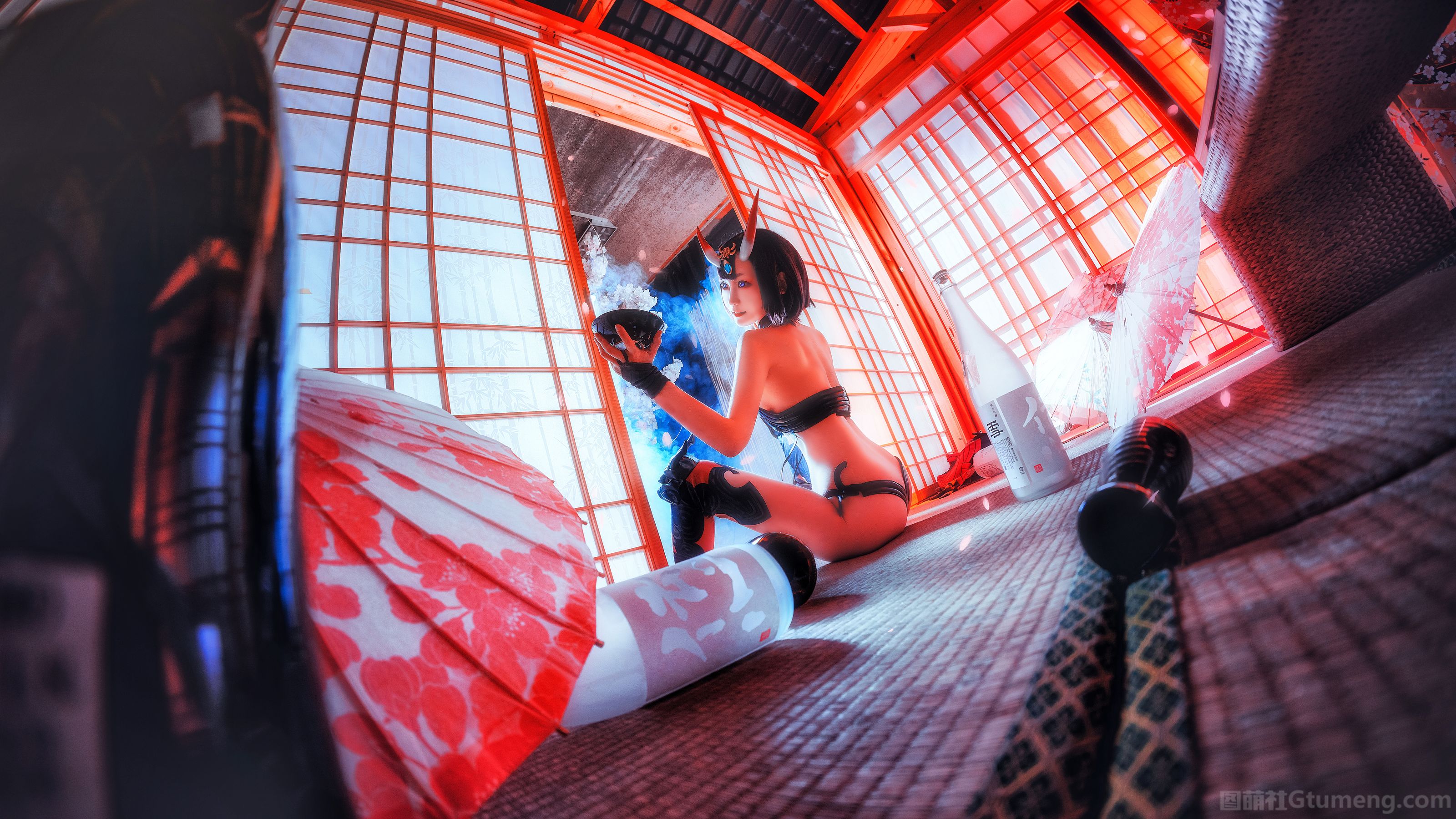 COS少女星野咪兔 – 酒吞童子 Cosplay-第33张