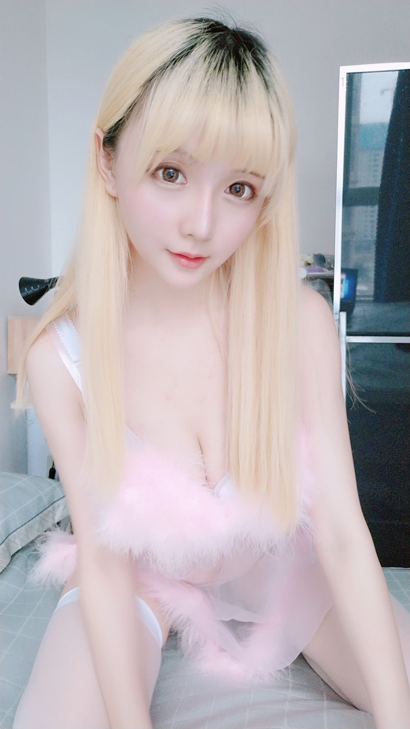 Coser小姐姐星之迟迟 粉红睡衣 Cosplay-第57张