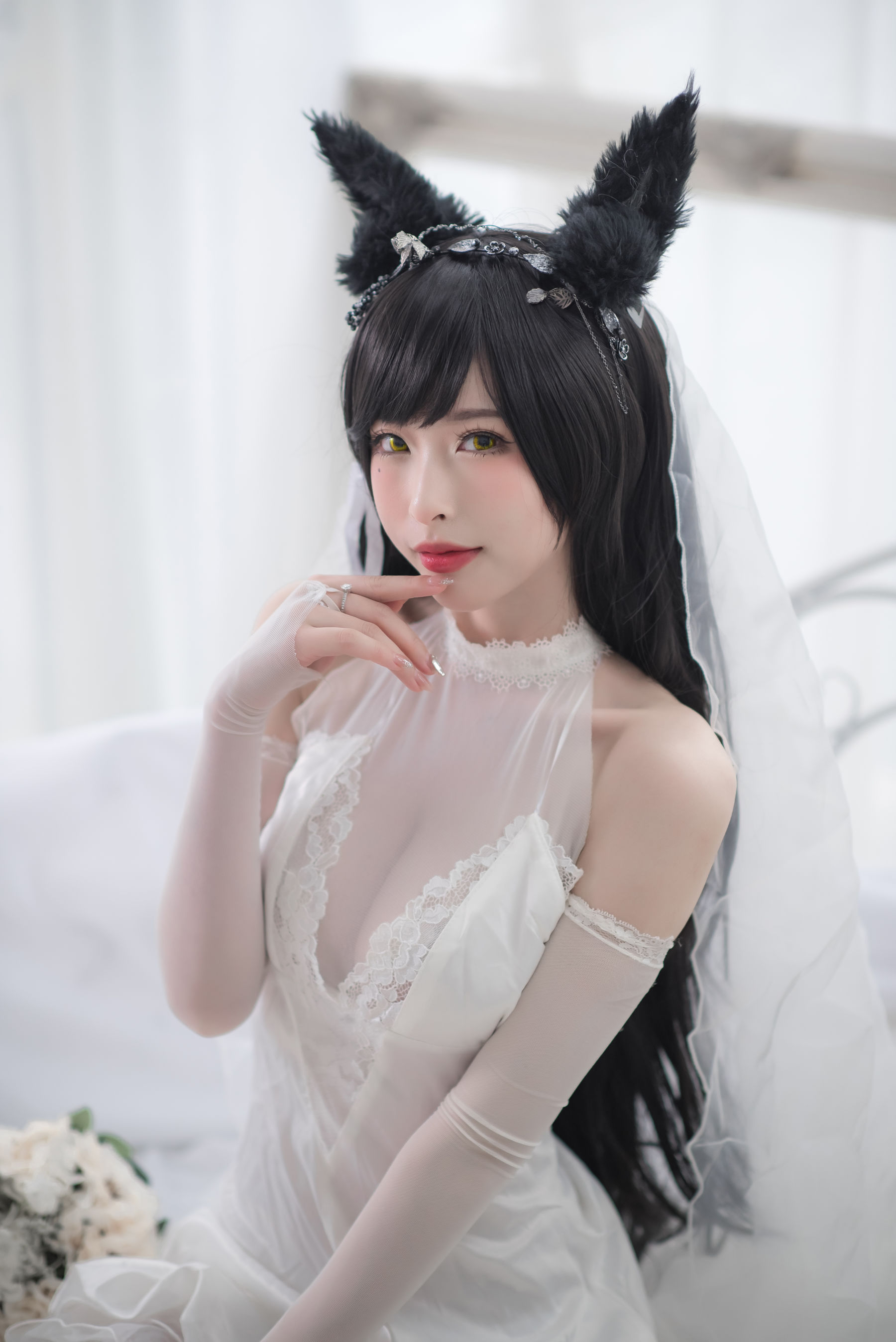 尤物清水由乃 – 爱宕婚纱 Cosplay-第49张
