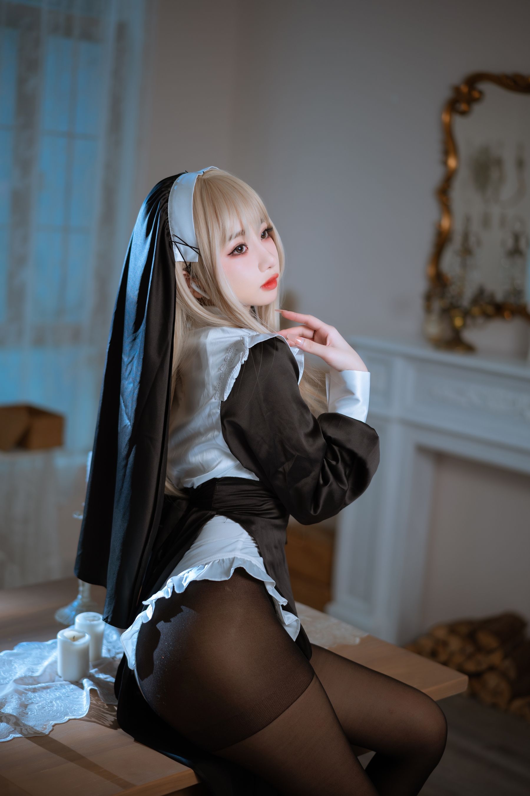 白嫩美少女鬼畜瑶 – 修女 Cosplay-第3张