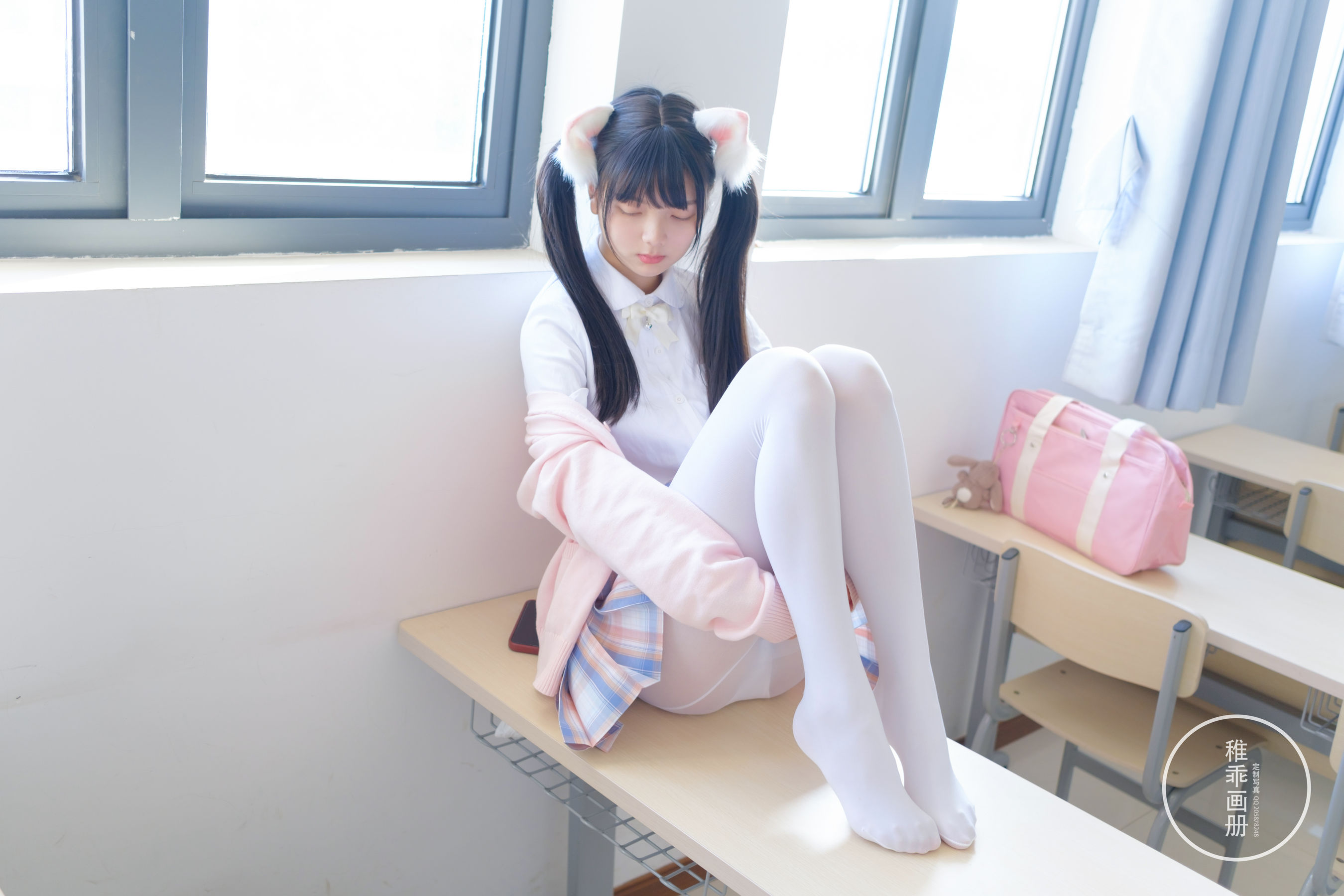 柴系小乖(稚乖画册) – 夜夜 80D 白丝JK Cosplay-第3张