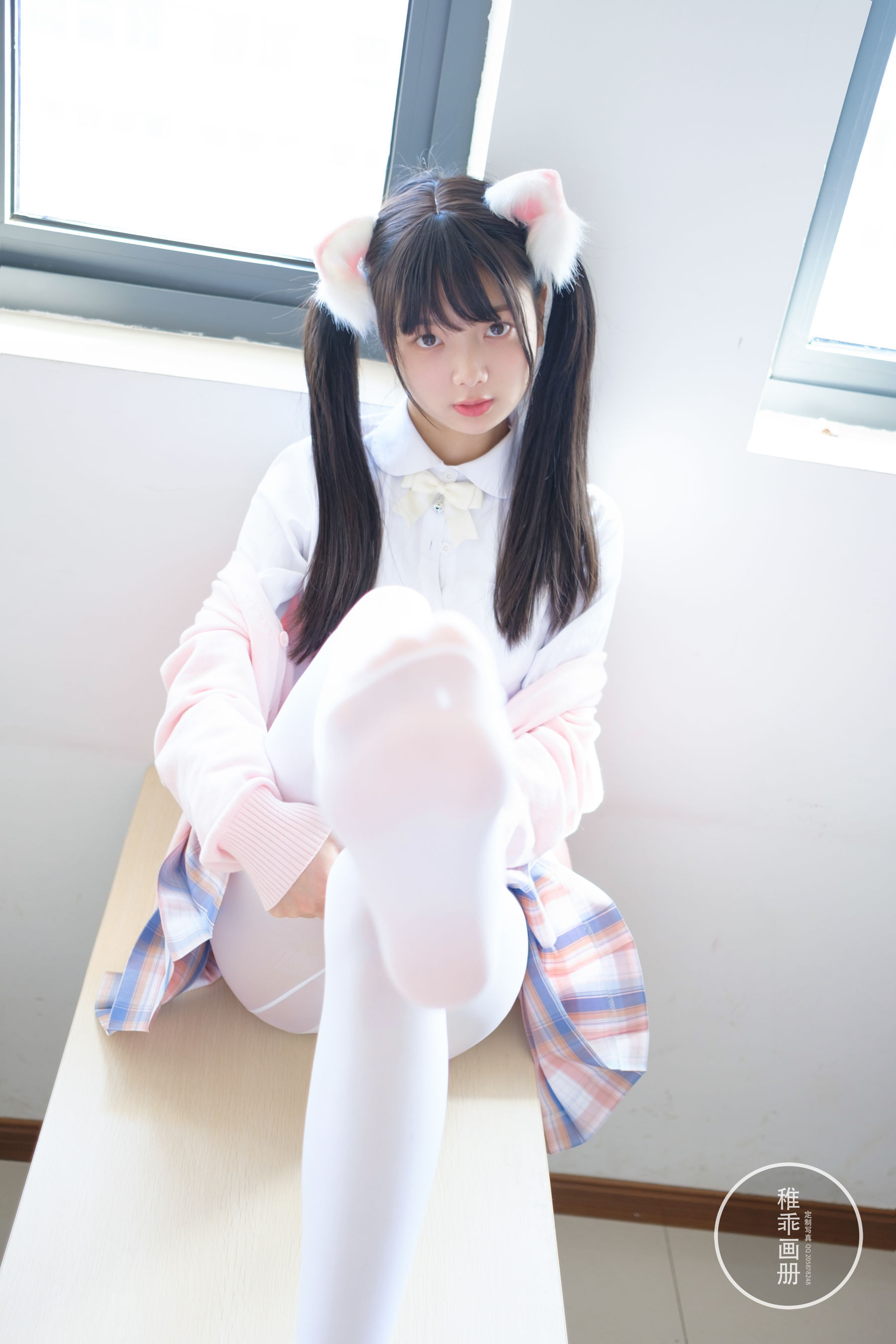 柴系小乖(稚乖画册) – 夜夜 80D 白丝JK Cosplay-第1张