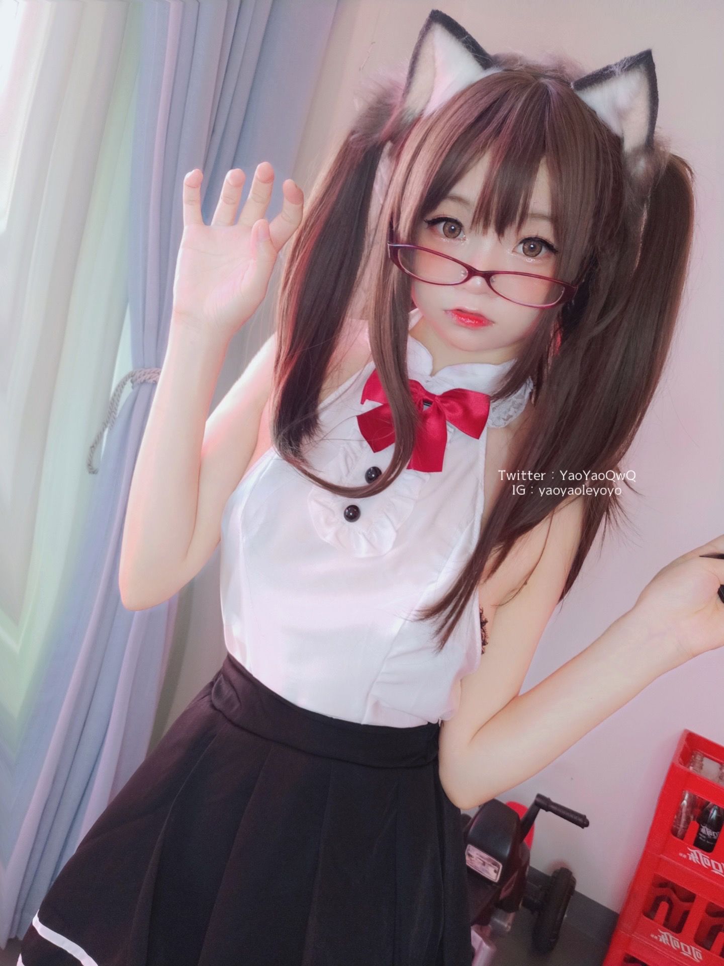萌妹子Coser摇摇乐yoyo – 黑色紧身衣 Cosplay-第8张