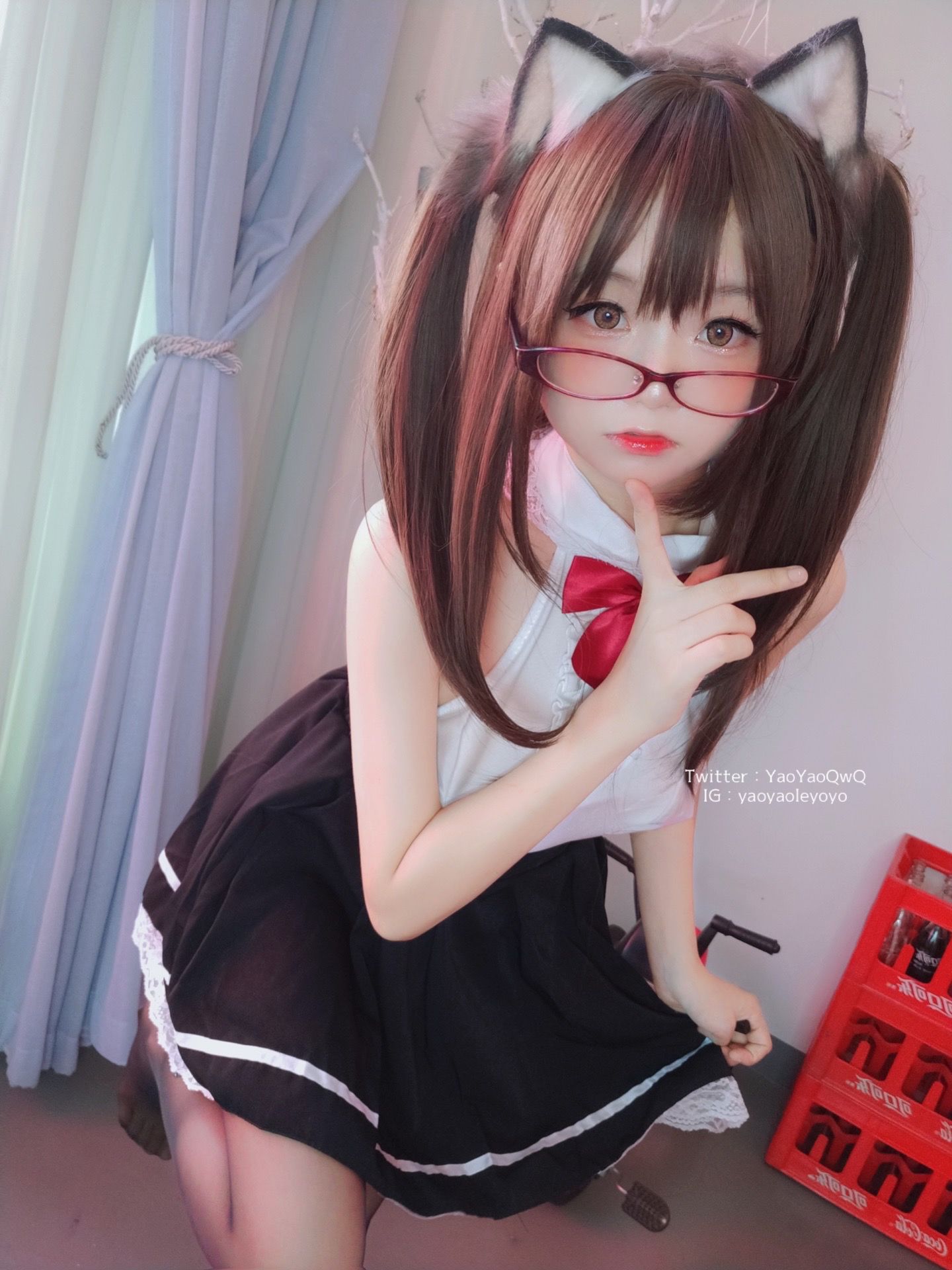 萌妹子Coser摇摇乐yoyo – 黑色紧身衣 Cosplay-第6张