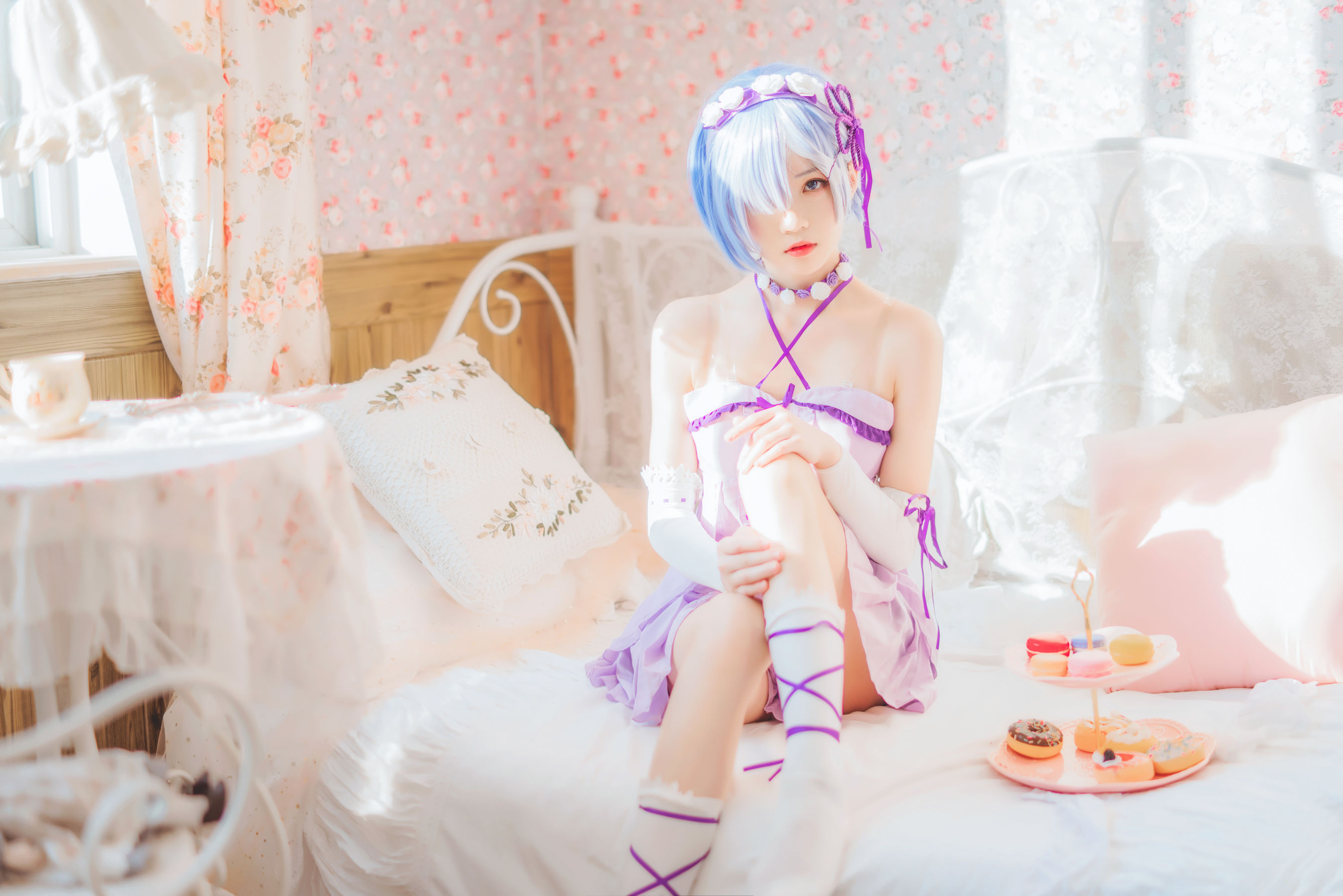 [Cosplay写真] 桜桃喵 – 蕾姆小睡裙 Cosplay-第40张