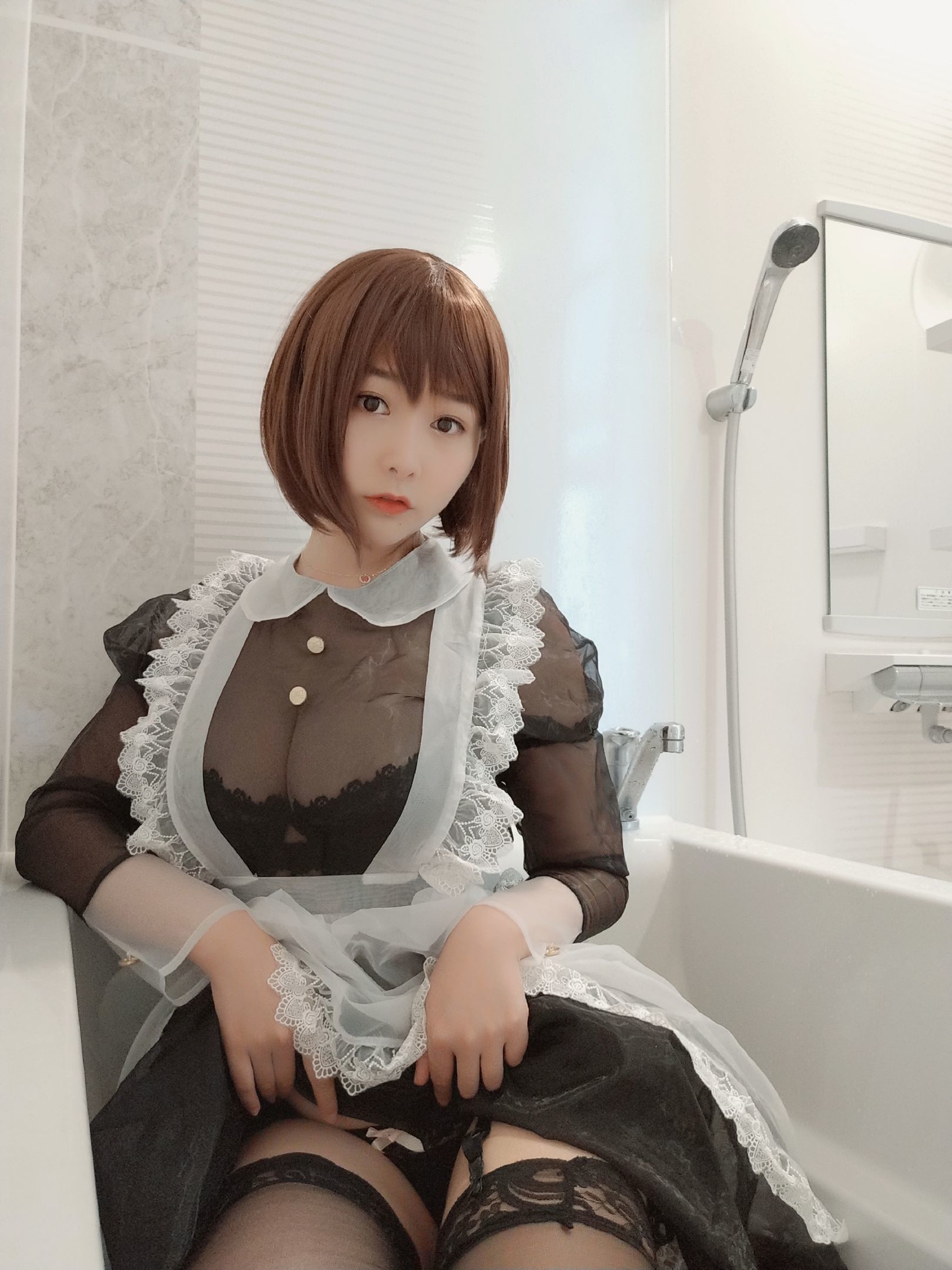 性感Coser三刀刀Miido 透明女仆 Cosplay-第32张