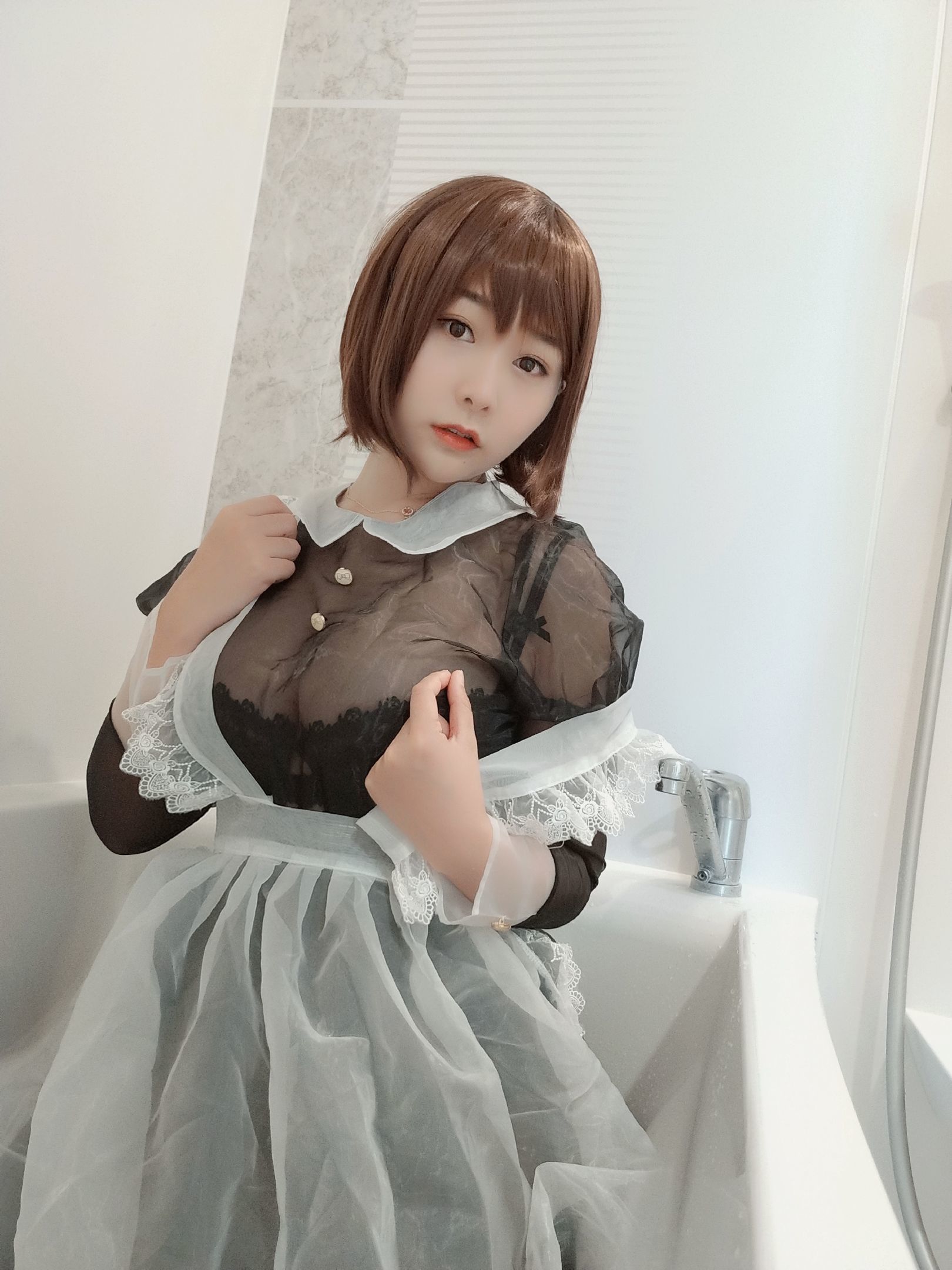 性感Coser三刀刀Miido 透明女仆 Cosplay-第3张