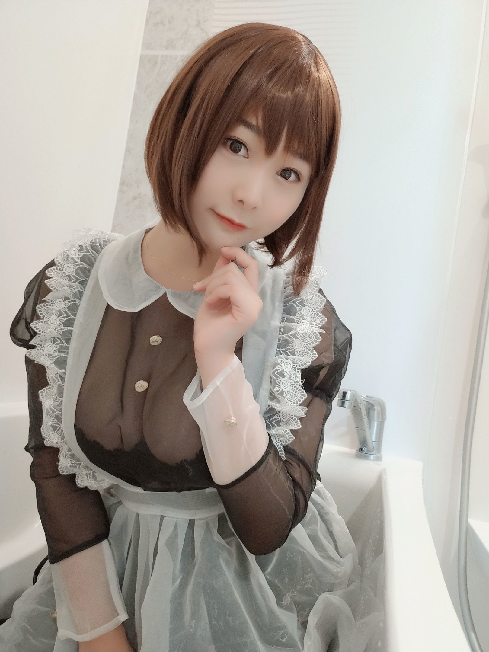 性感Coser三刀刀Miido 透明女仆 Cosplay-第2张