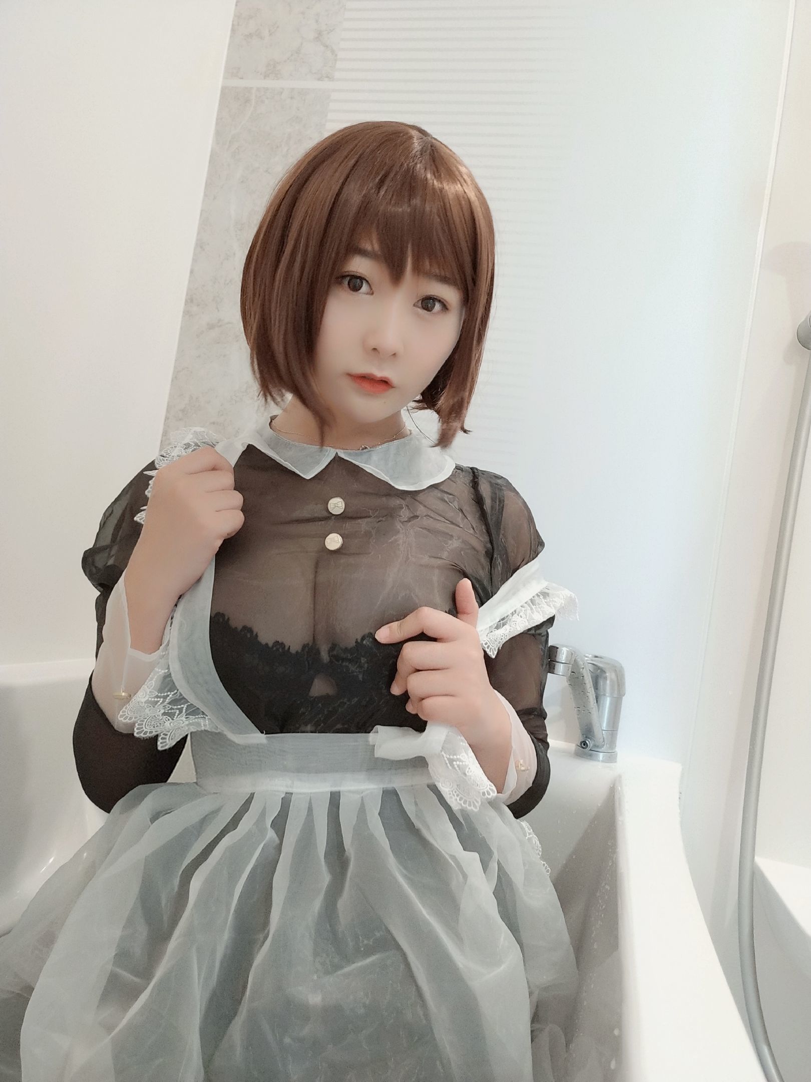 性感Coser三刀刀Miido 透明女仆 Cosplay-第6张