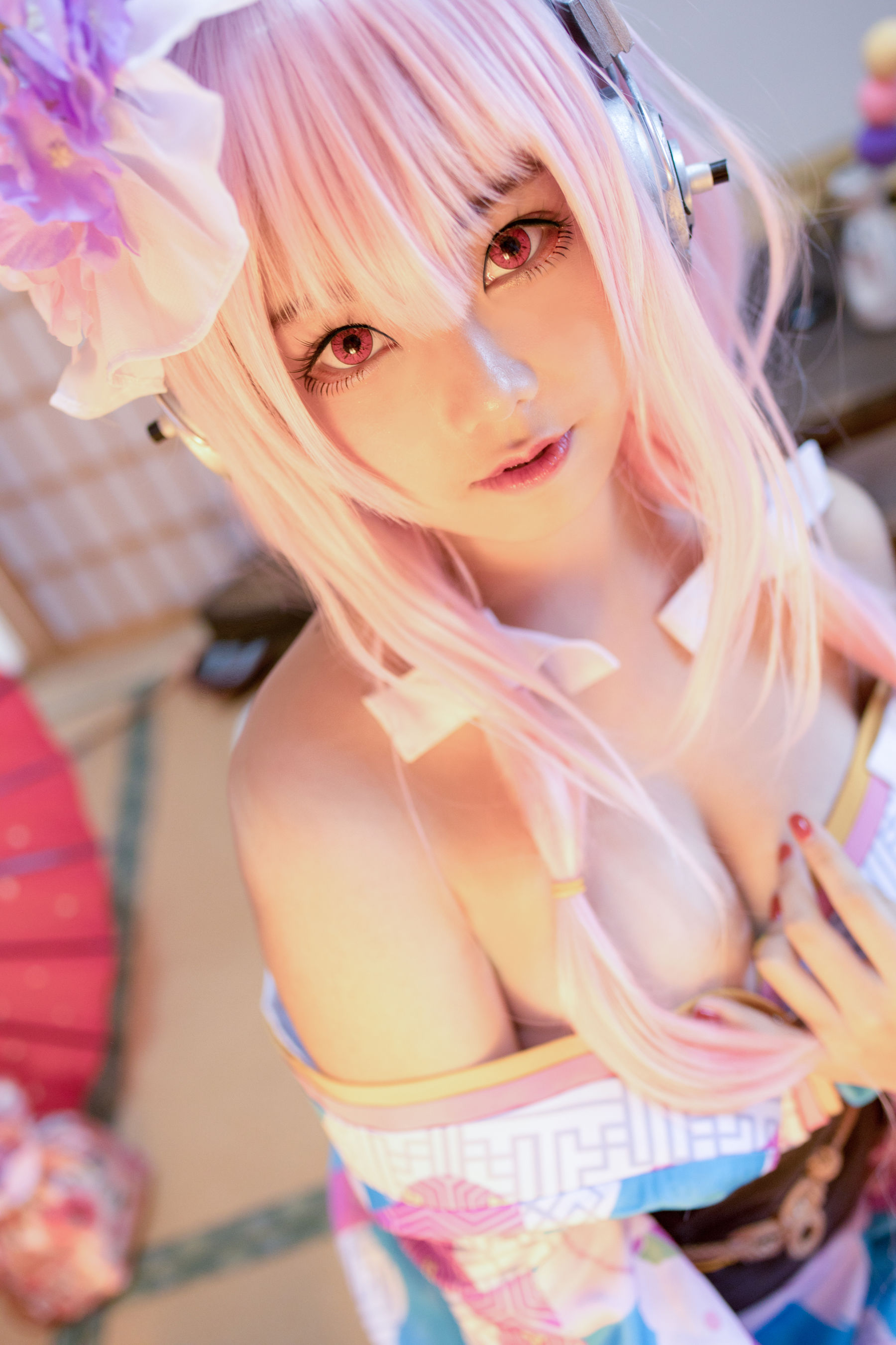 [Cosplay写真] 萌系小姐姐蜜汁猫裘 – 索尼子和服 Cosplay-第4张