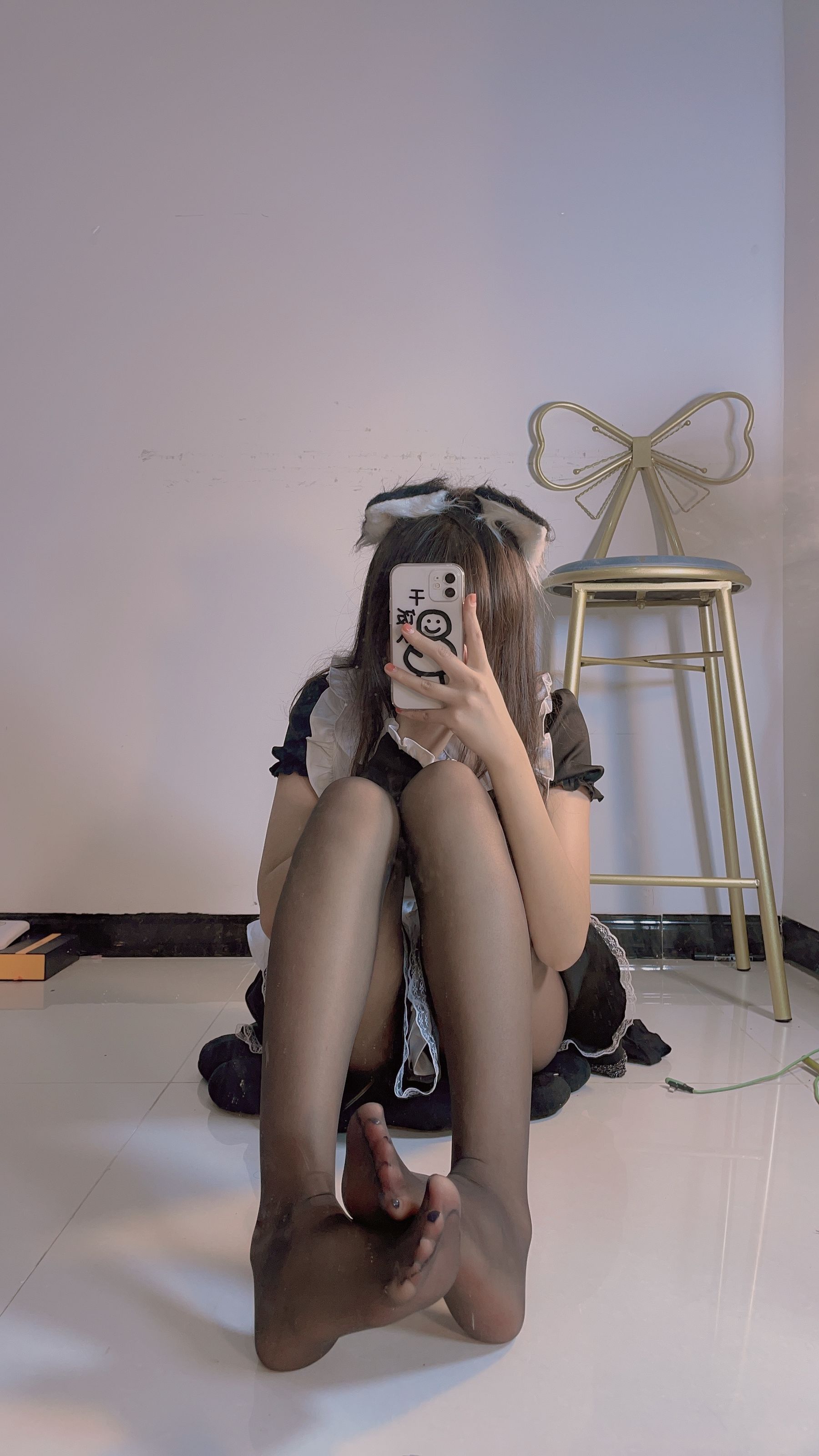 宁酱 – 黑丝女仆 Cosplay-第44张