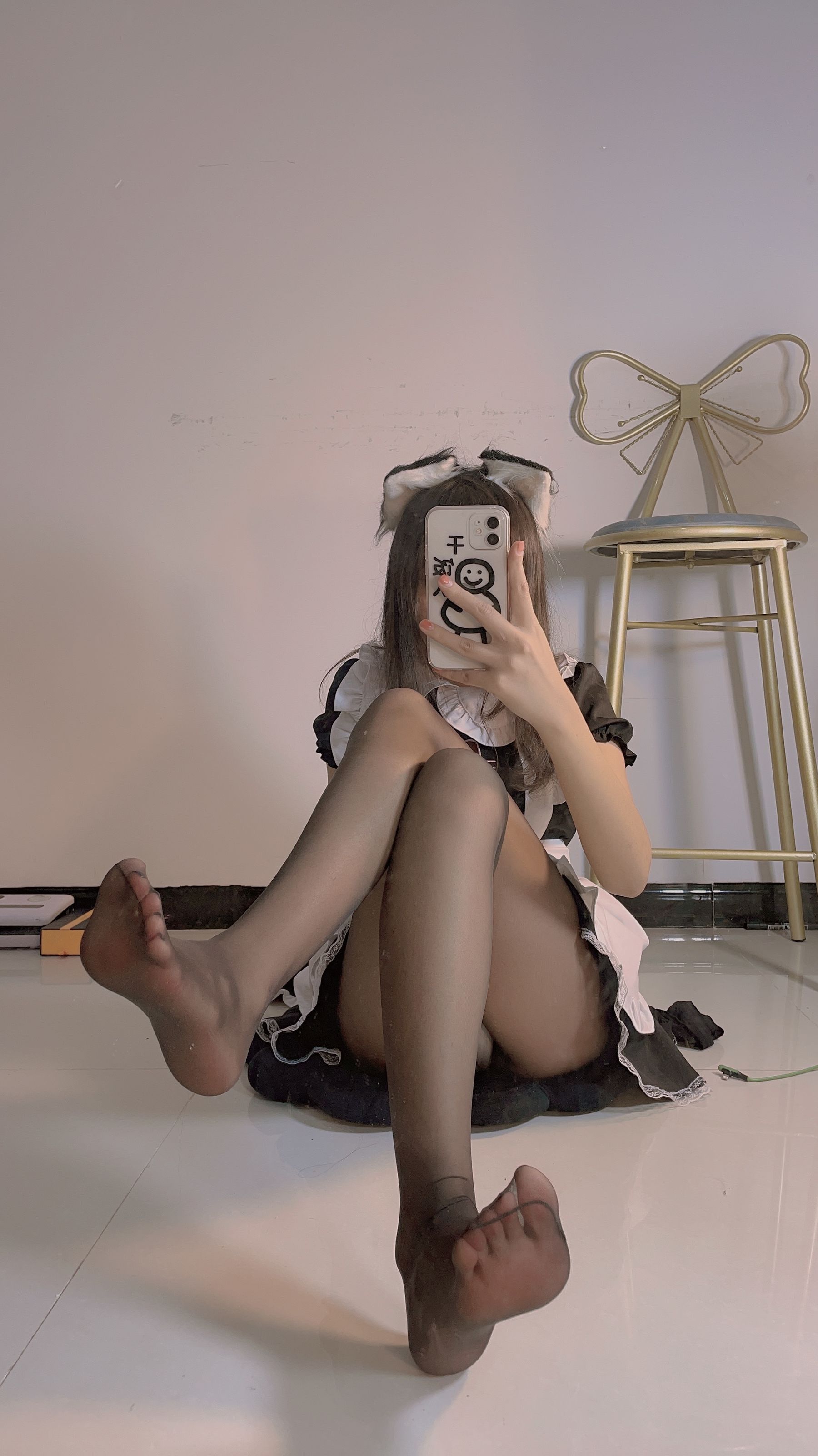 宁酱 – 黑丝女仆 Cosplay-第35张