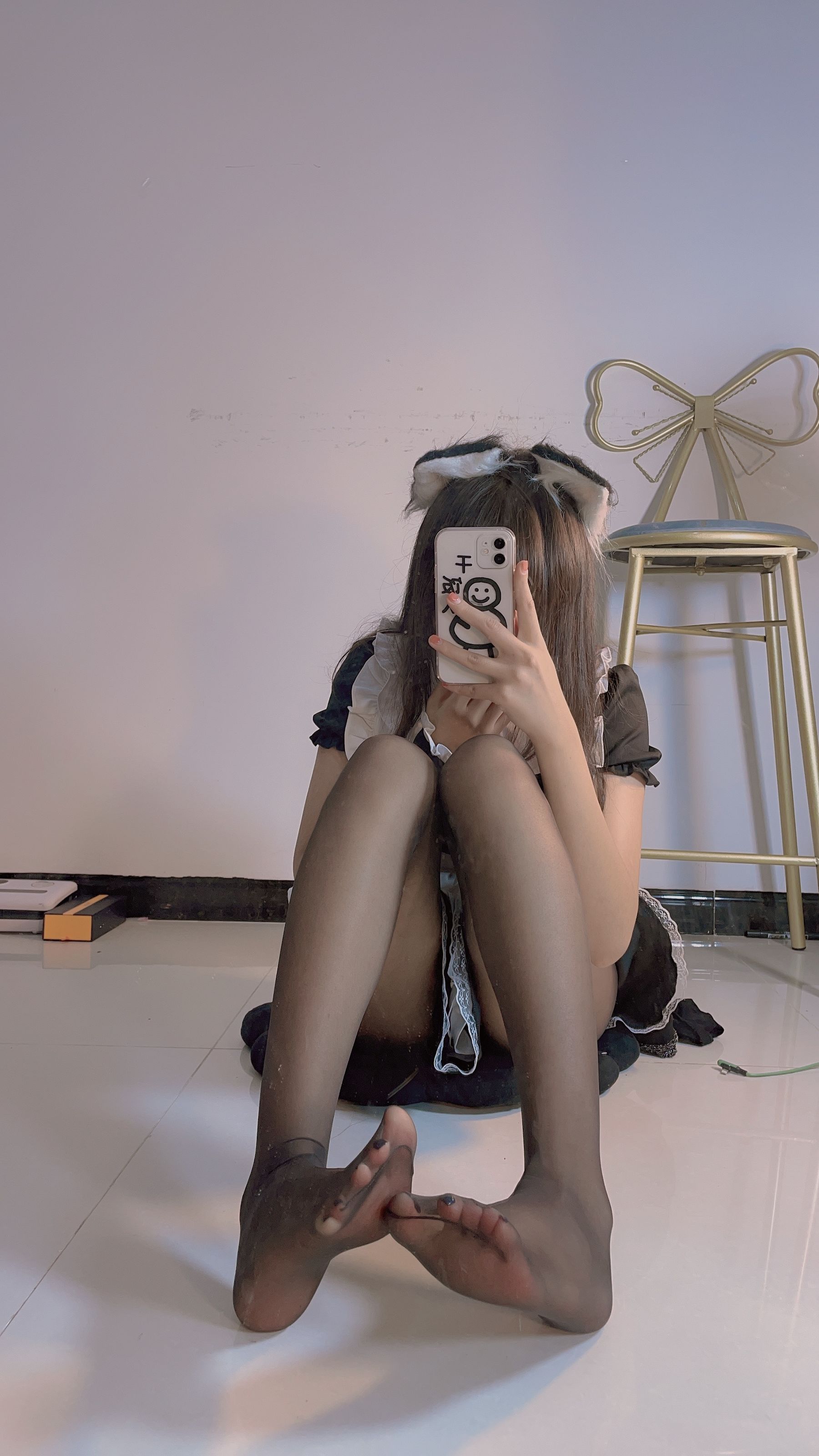 宁酱 – 黑丝女仆 Cosplay-第10张
