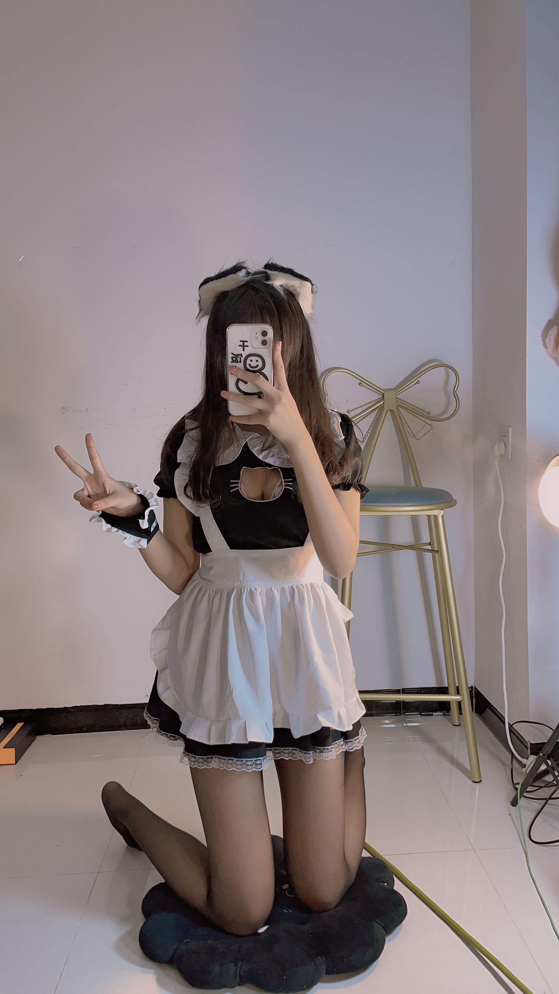 宁酱 – 黑丝女仆 Cosplay-第69张