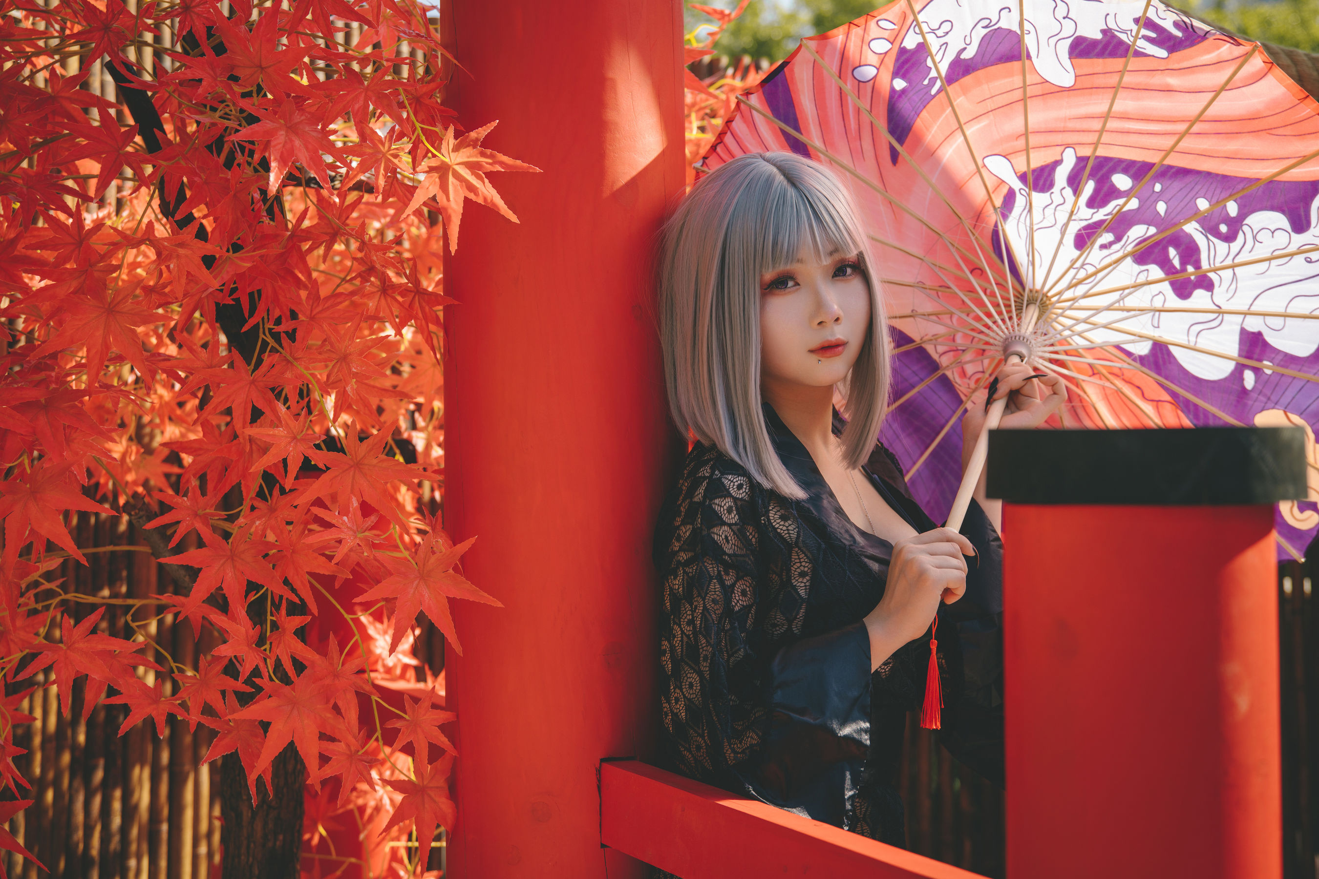 末夜787 – 五月舰长 和服 Cosplay-第62张
