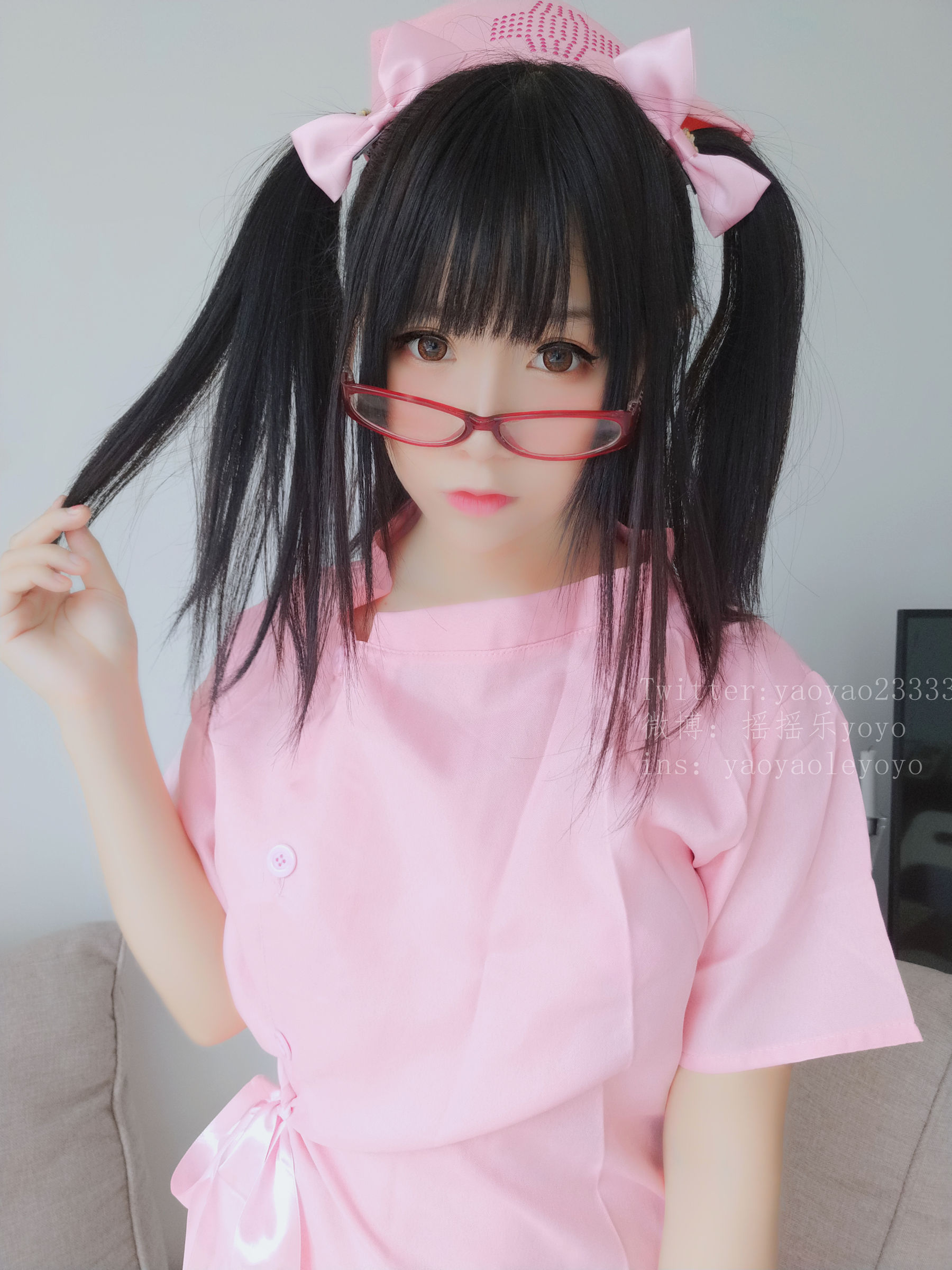 萌妹子Coser摇摇乐yoyo 可爱粉色护士 Cosplay-第101张