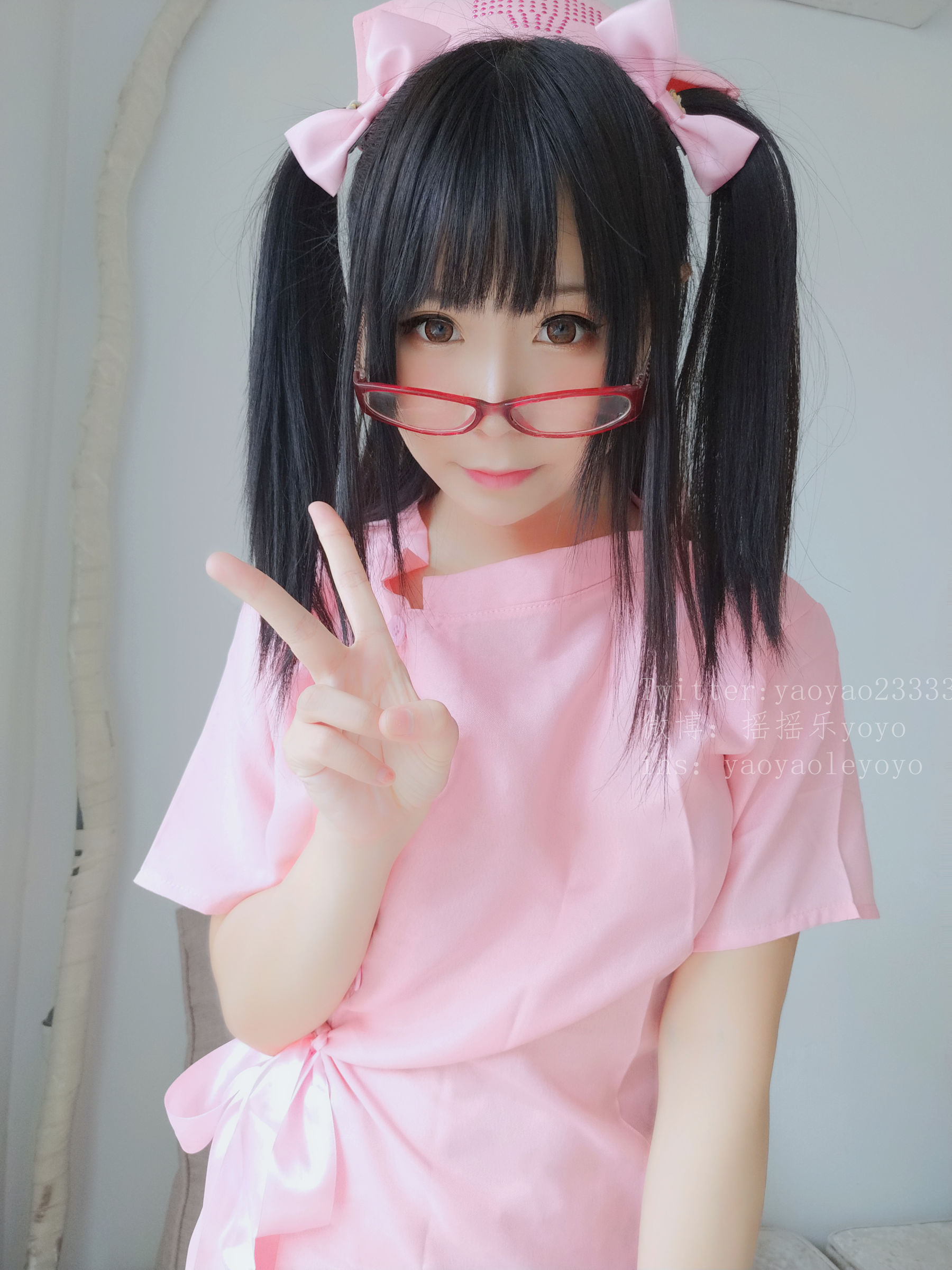 萌妹子Coser摇摇乐yoyo 可爱粉色护士 Cosplay-第99张