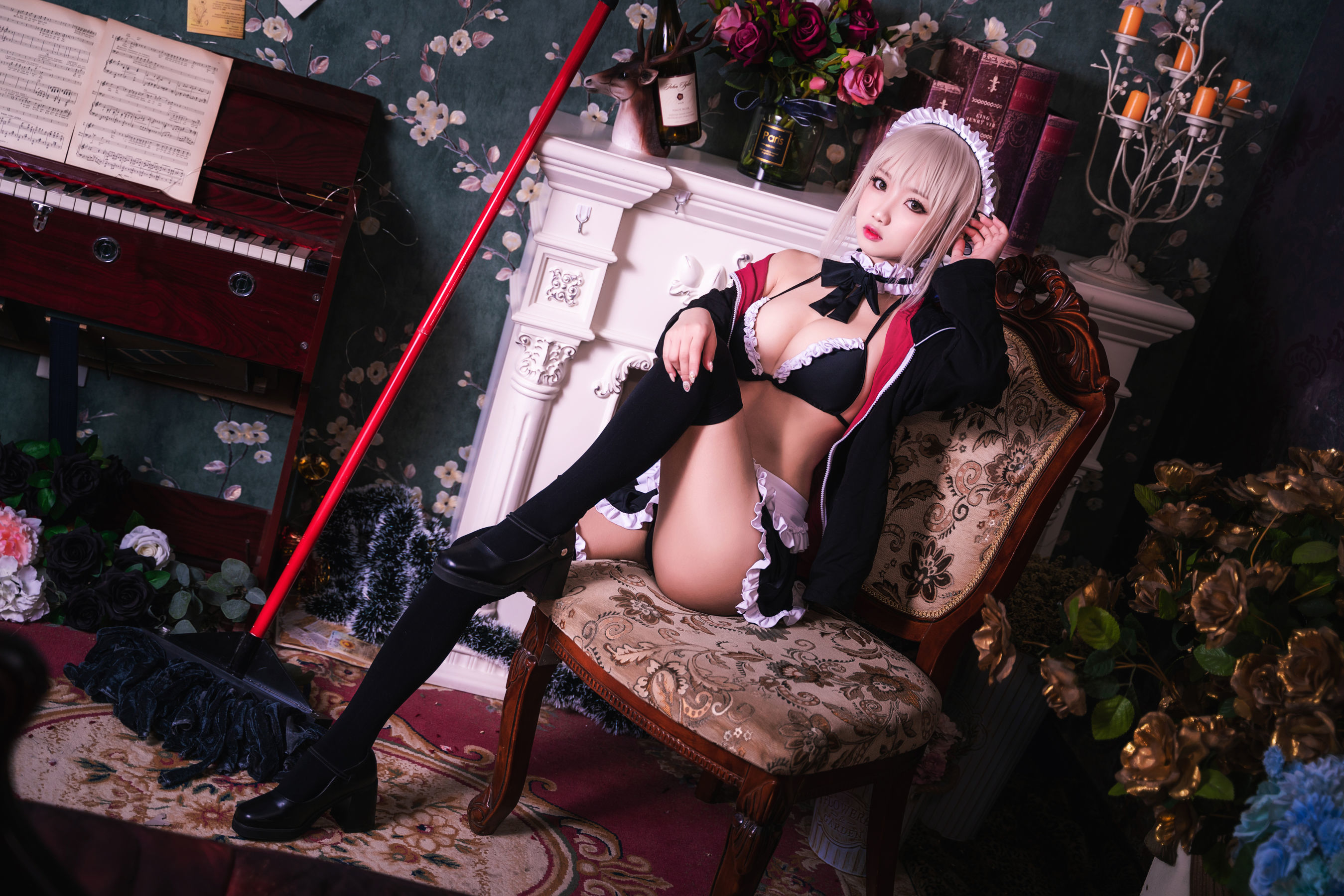 [萝莉COS] 鬼畜瑶 – 黑丝女仆 Cosplay-第24张
