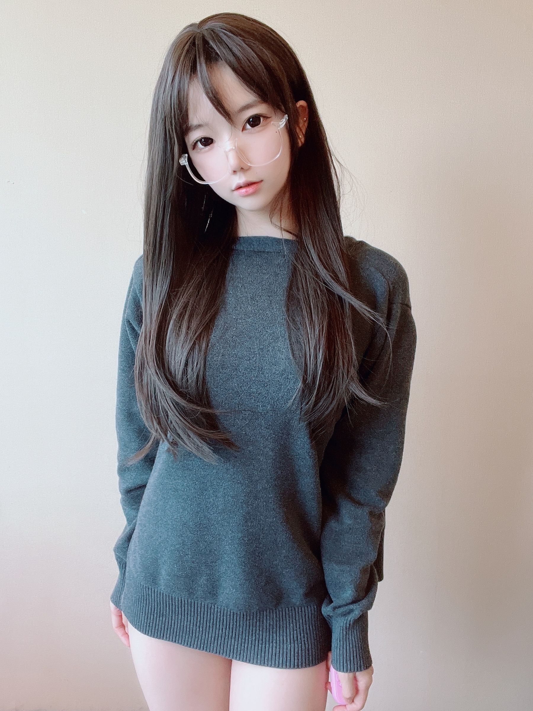 莉犬酱 – 黑丝白蕾丝 Cosplay-第4张