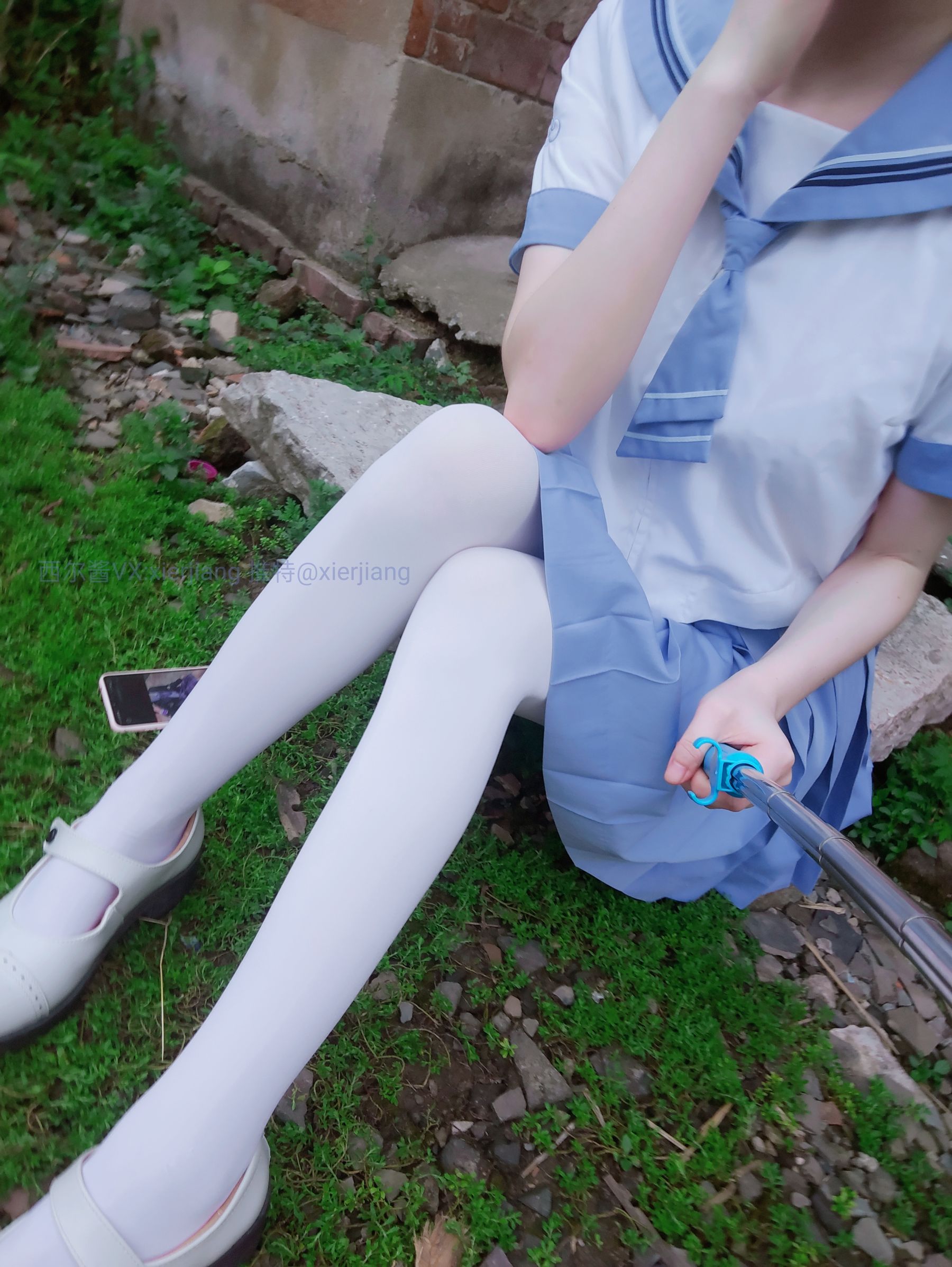 微博萌妹子西尔酱 – 青草水手服 Cosplay-第71张