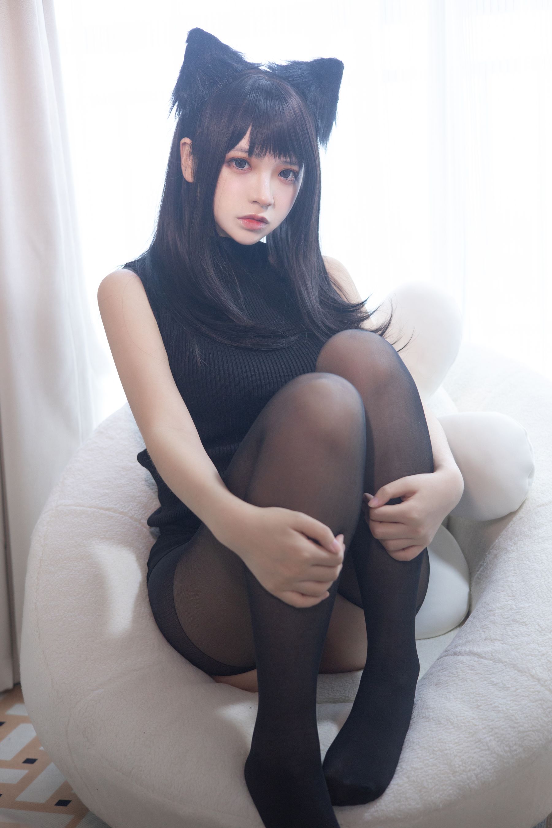 疯猫ss – 黑毛衣少女 Cosplay-第57张