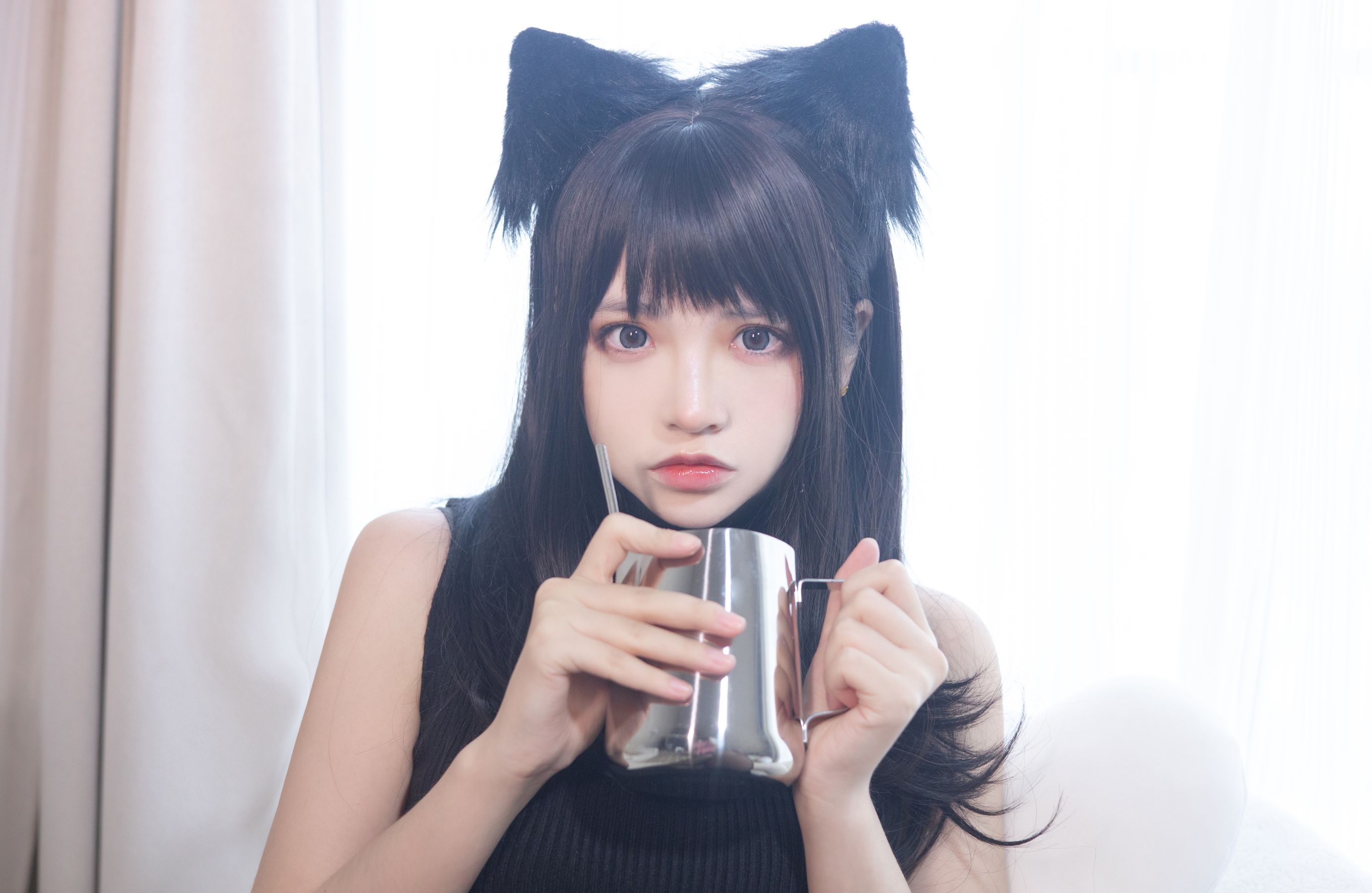 疯猫ss – 黑毛衣少女 Cosplay-第59张