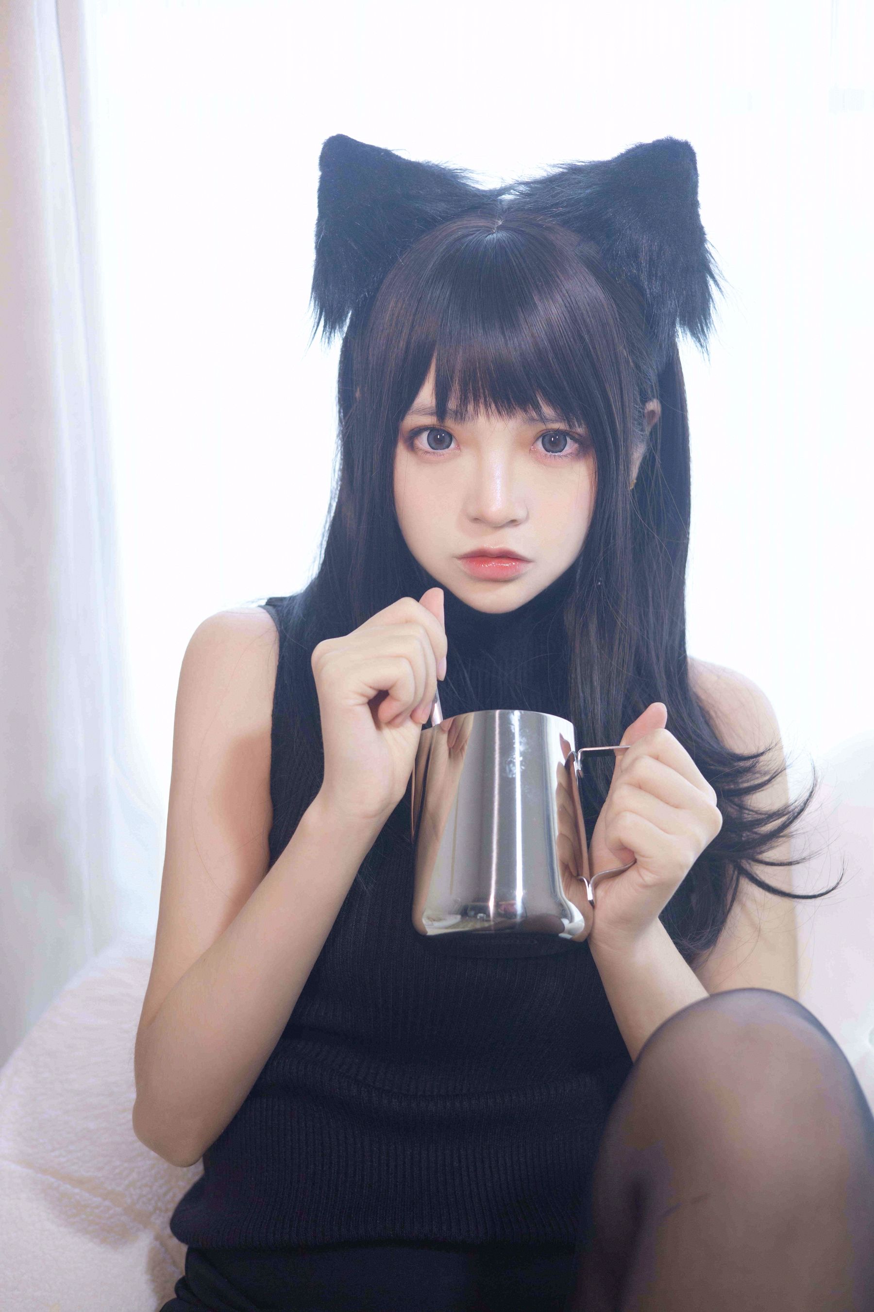 疯猫ss – 黑毛衣少女 Cosplay-第58张