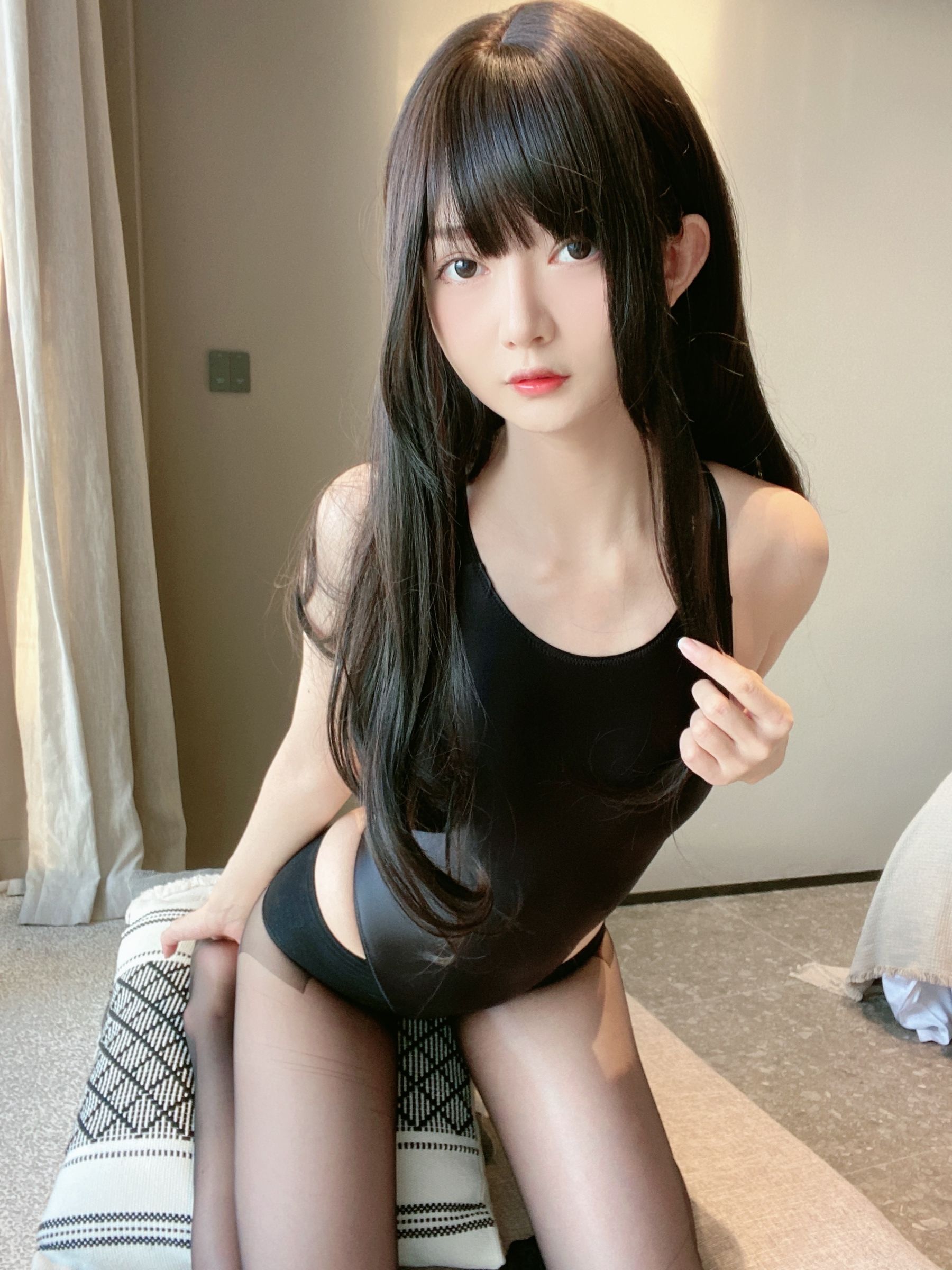 51酱 – 黑红泳装 Cosplay-第66张