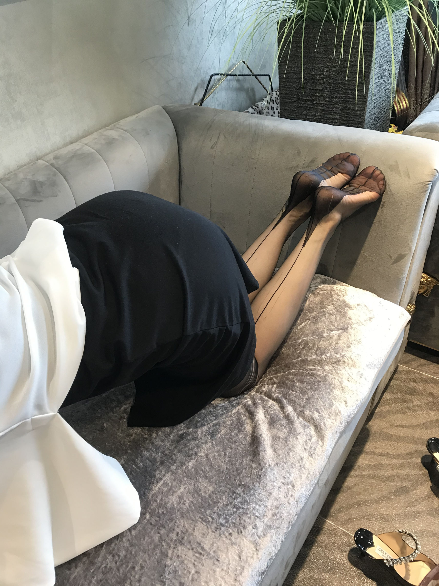 丝足博主麋鹿_Monroe 2020.07.12 黑色吊袜 Cosplay-第48张