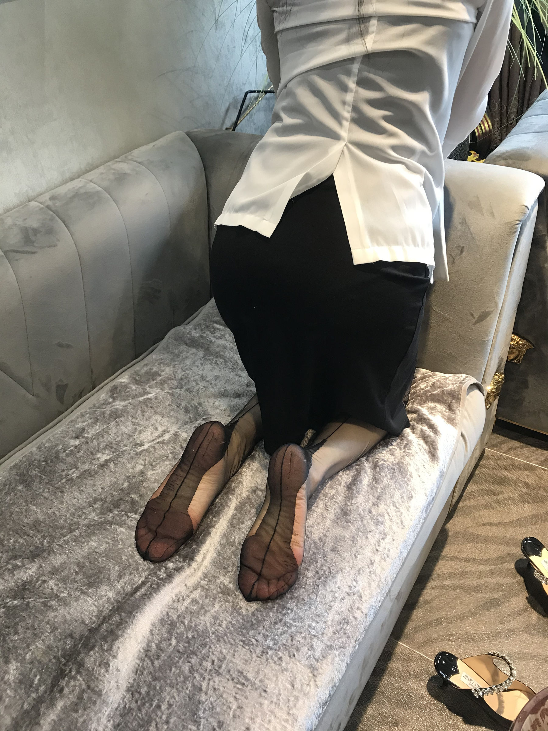 丝足博主麋鹿_Monroe 2020.07.12 黑色吊袜 Cosplay-第47张