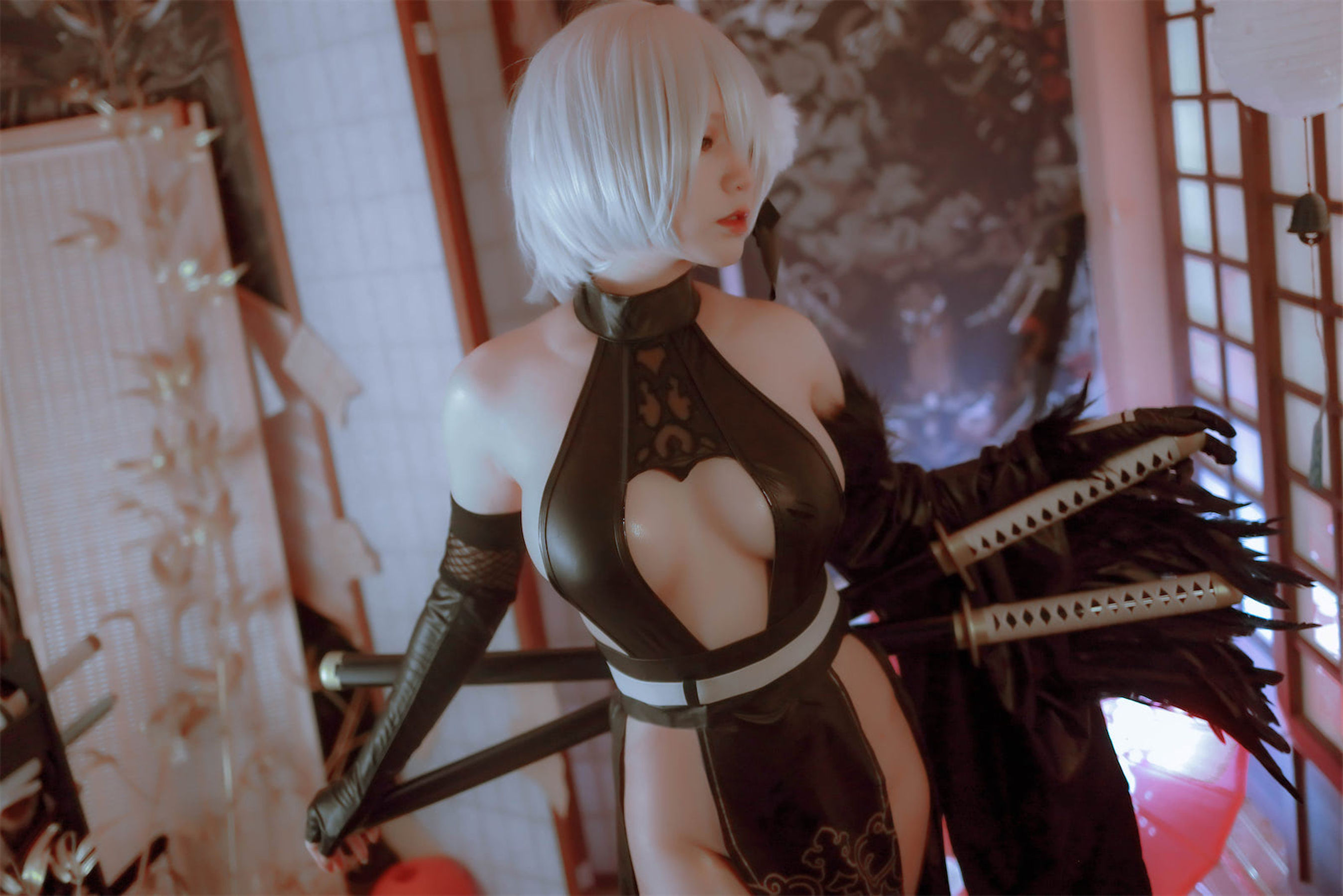 萌妹子Nyako喵子 – 2B同人旗袍 Cosplay-第5张