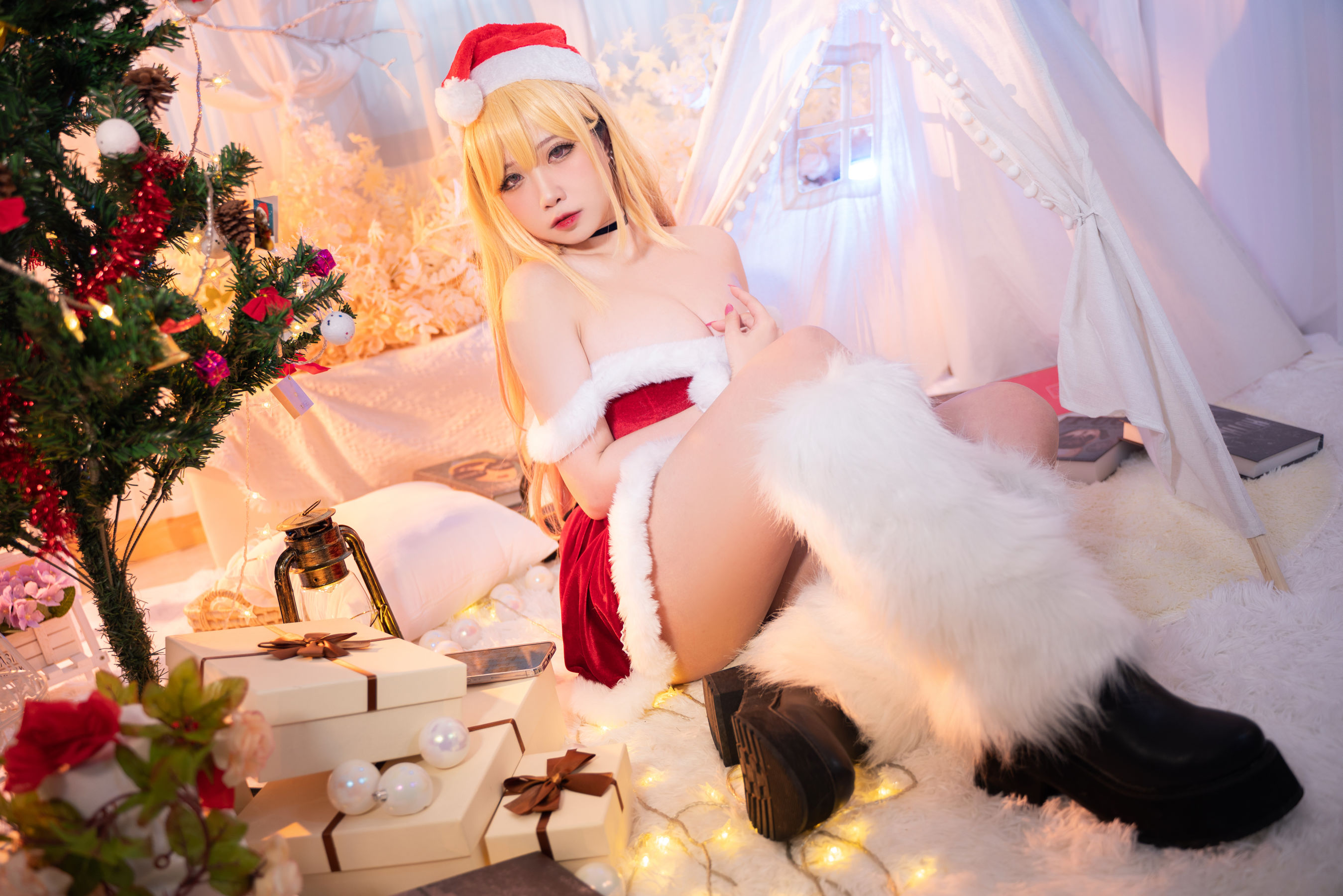 贞子蜜桃 – 喜多川夢海 圣诞 Cosplay-第49张