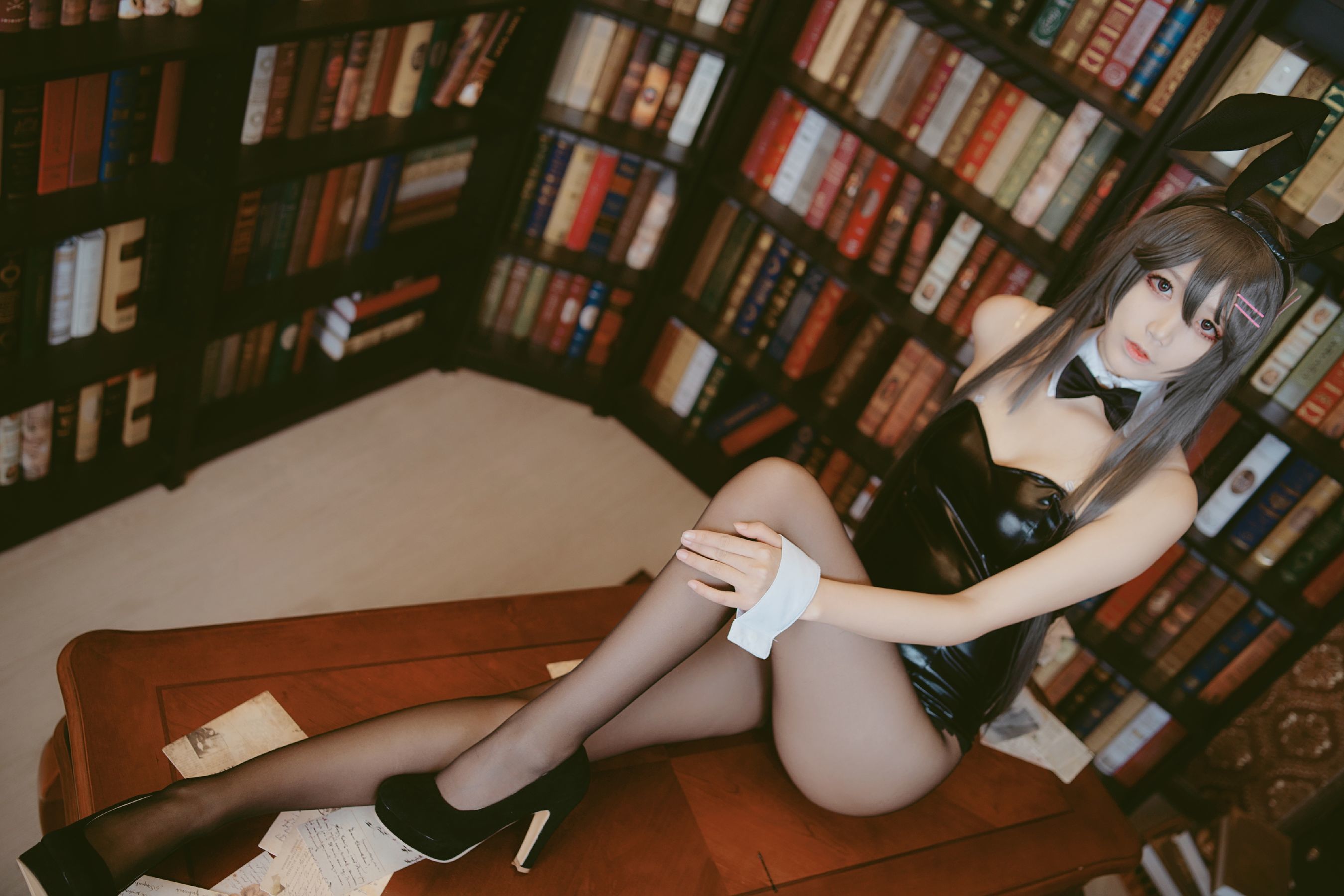[萝莉COS] 清纯少女五更百鬼 – 樱岛麻衣兔女郎 Cosplay-第36张