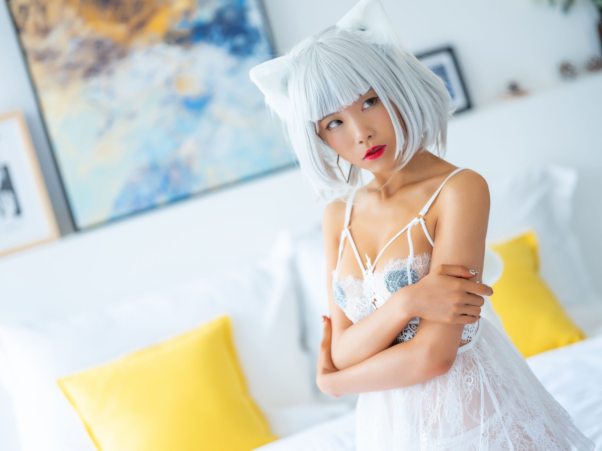 动漫博主水淼aqua 白猫 Cosplay-第42张