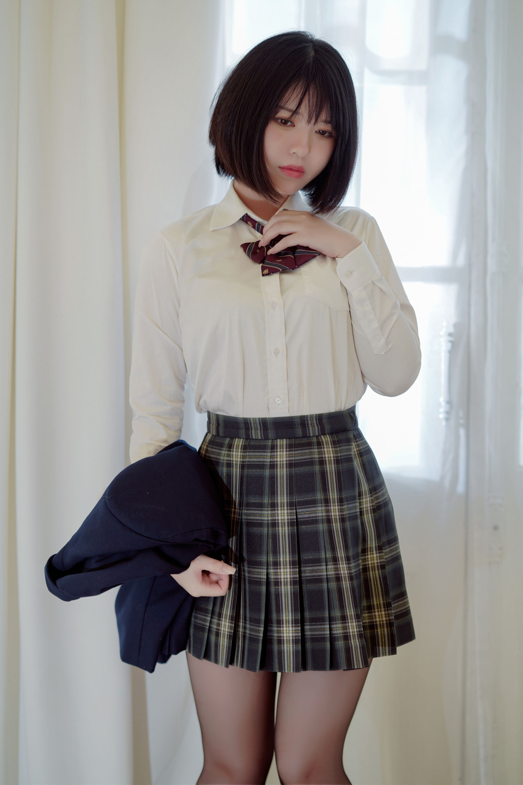 半半子 – 彼女の制服姿が好き Cosplay-第32张