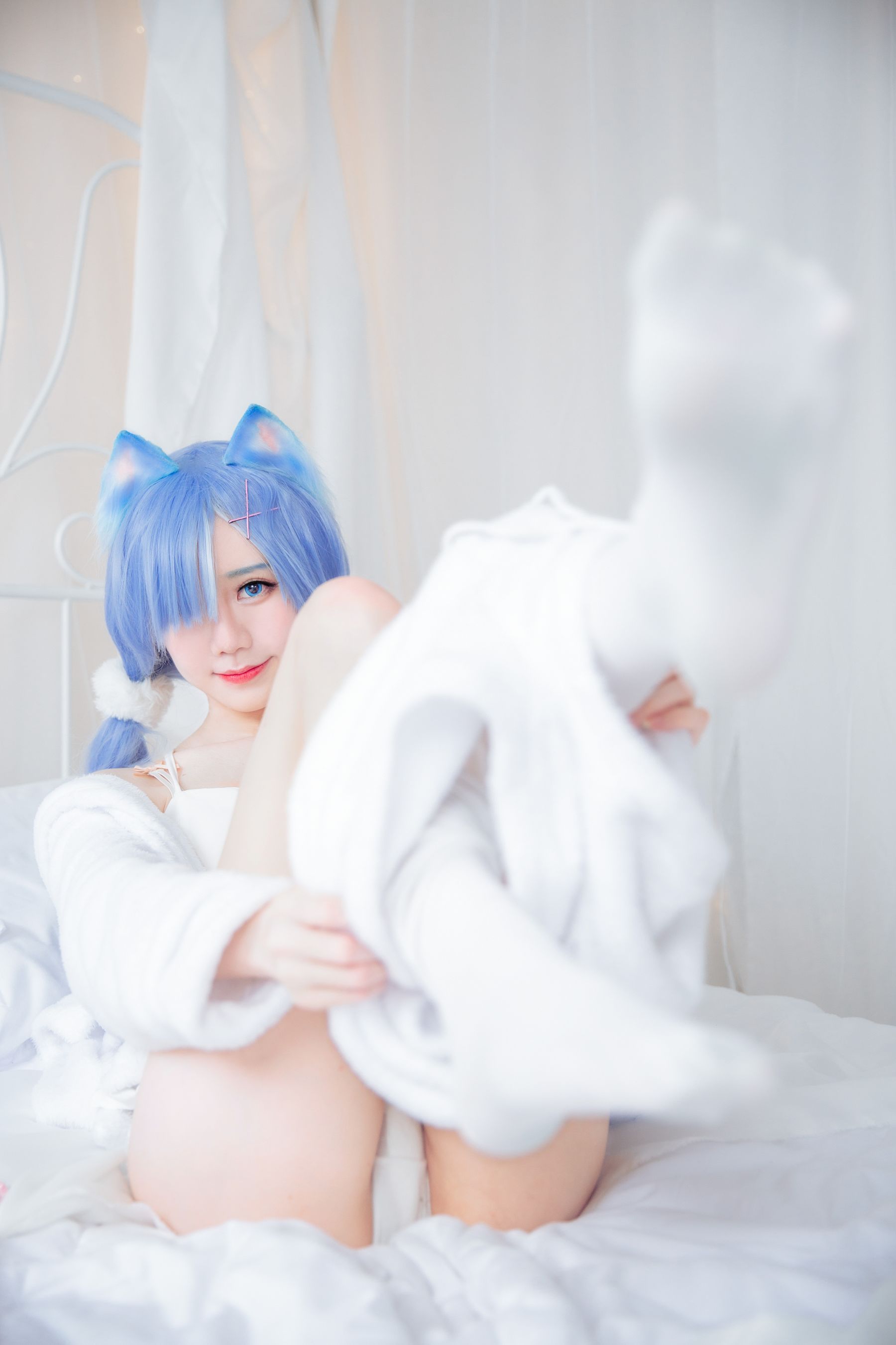 Sally Dorasnow – Rem White Kitty Cosplay-第40张