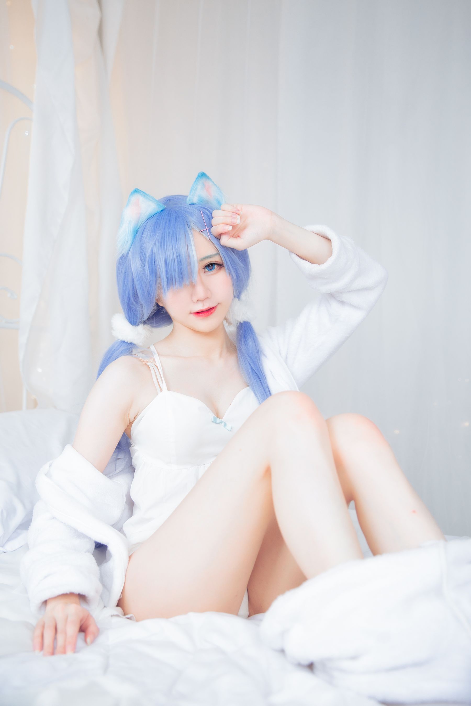 Sally Dorasnow – Rem White Kitty Cosplay-第39张