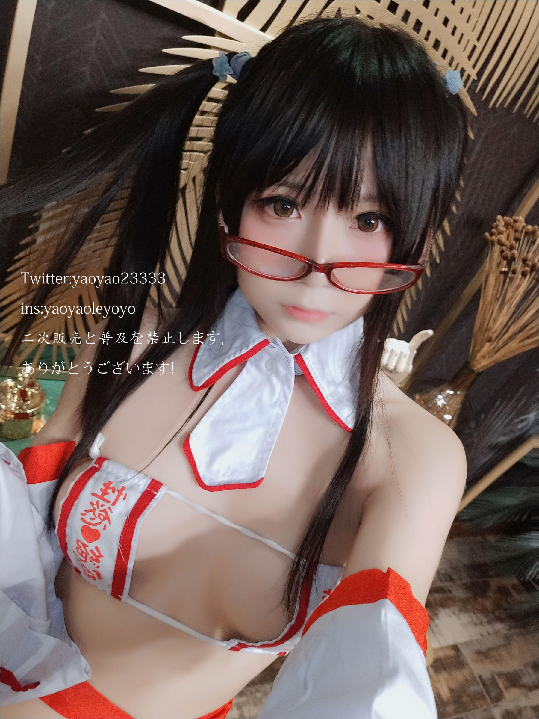 动漫博主大碗排面 婚纱兔白丝婚纱 Cosplay-第51张