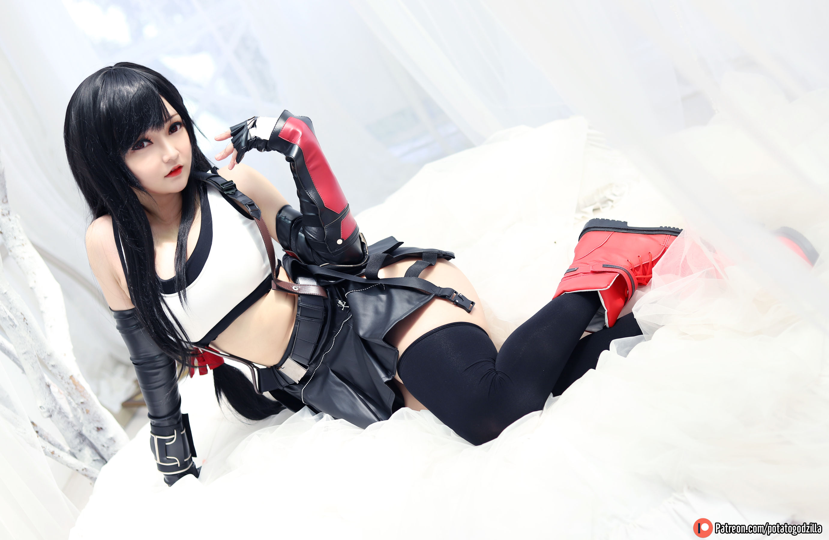 Coser小姐姐Potato Godzilla – Tifa Cosplay-第62张