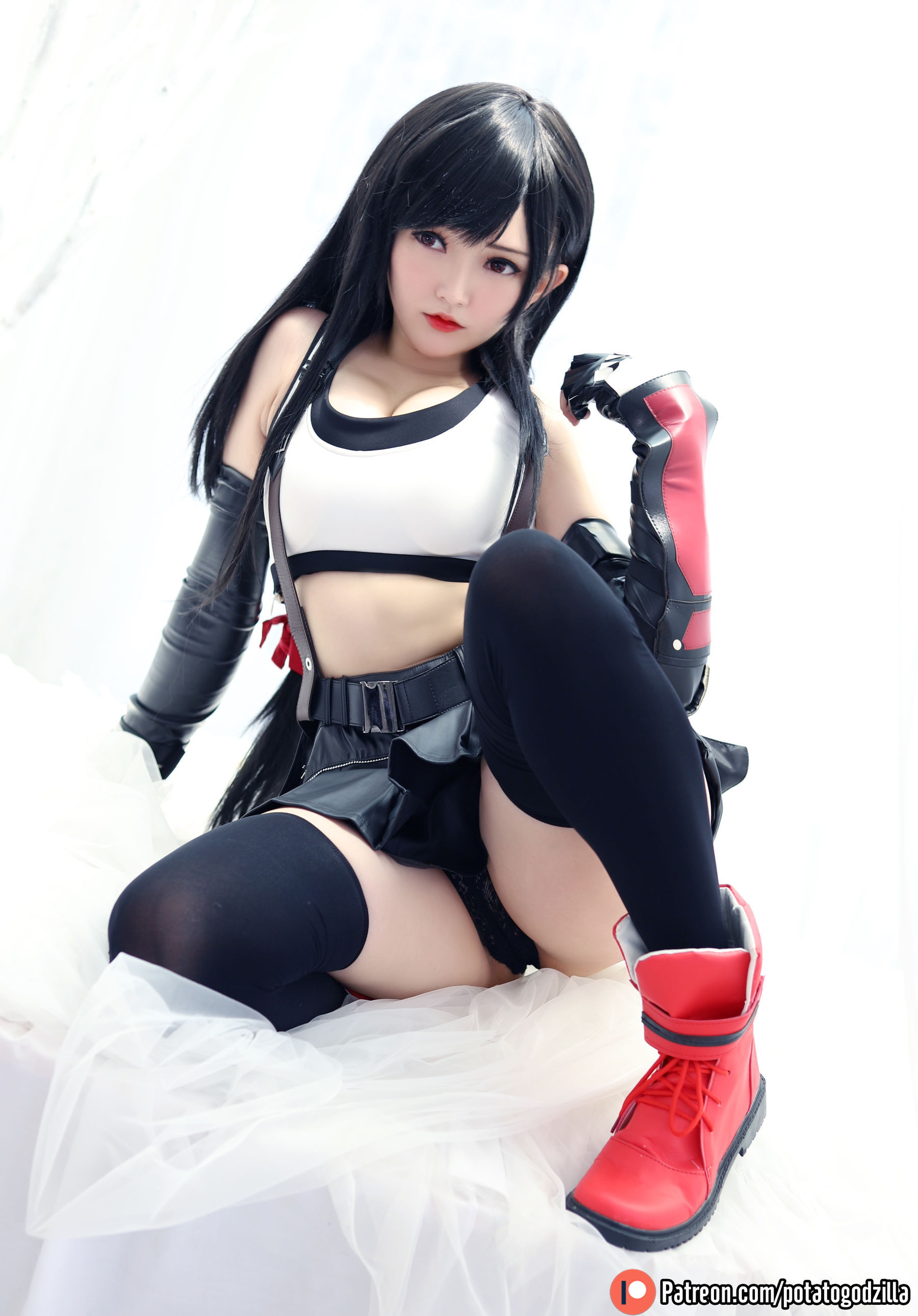 Coser小姐姐Potato Godzilla – Tifa Cosplay-第76张
