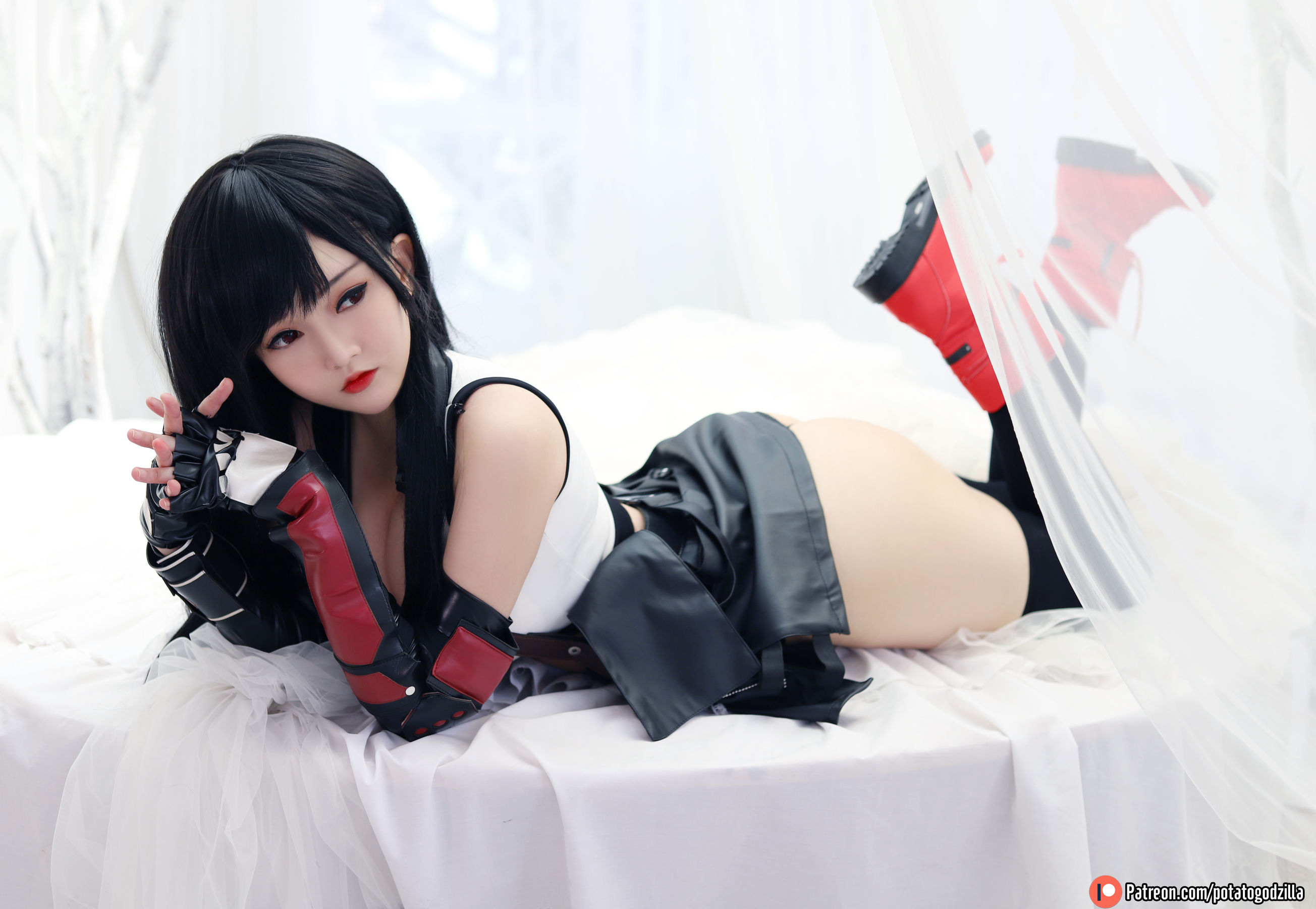 Coser小姐姐Potato Godzilla – Tifa Cosplay-第86张