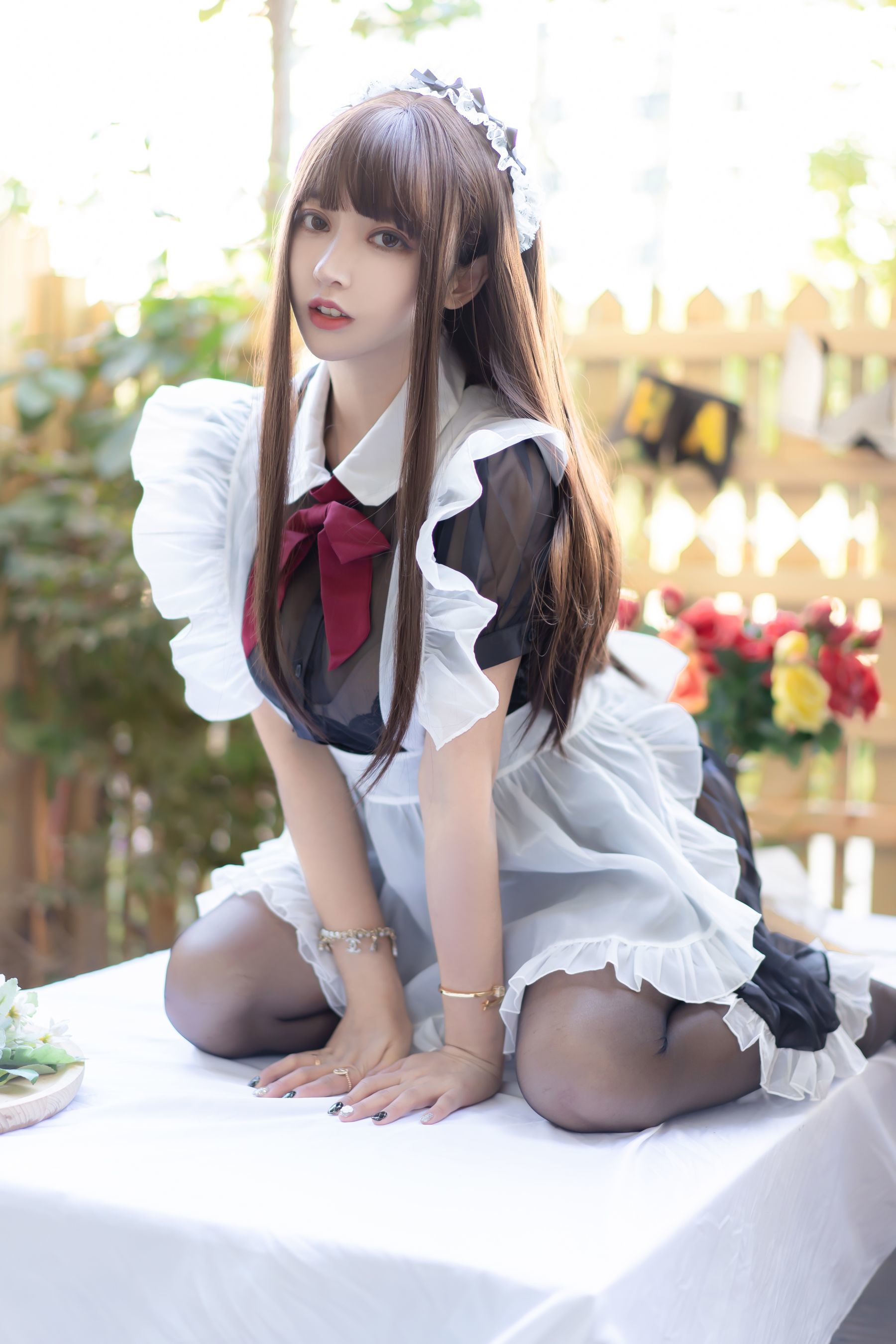 斗鱼米线线sama写真 透明女仆 Cosplay-第31张