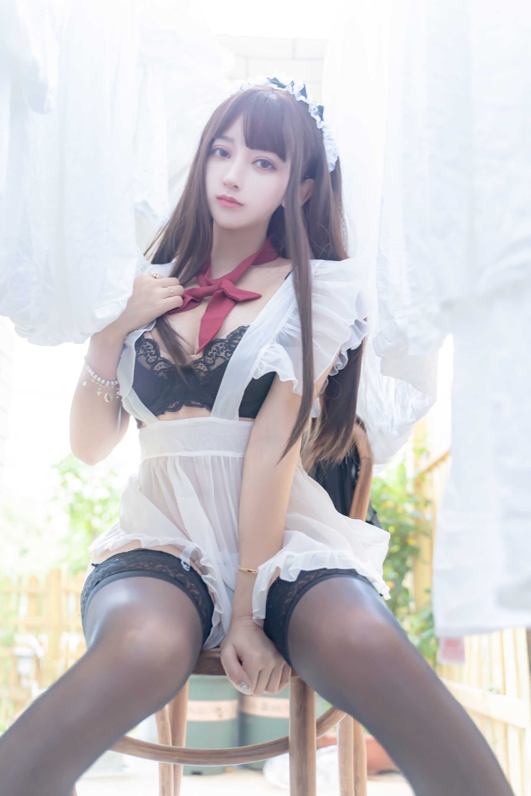 斗鱼米线线sama写真 透明女仆 Cosplay-第42张
