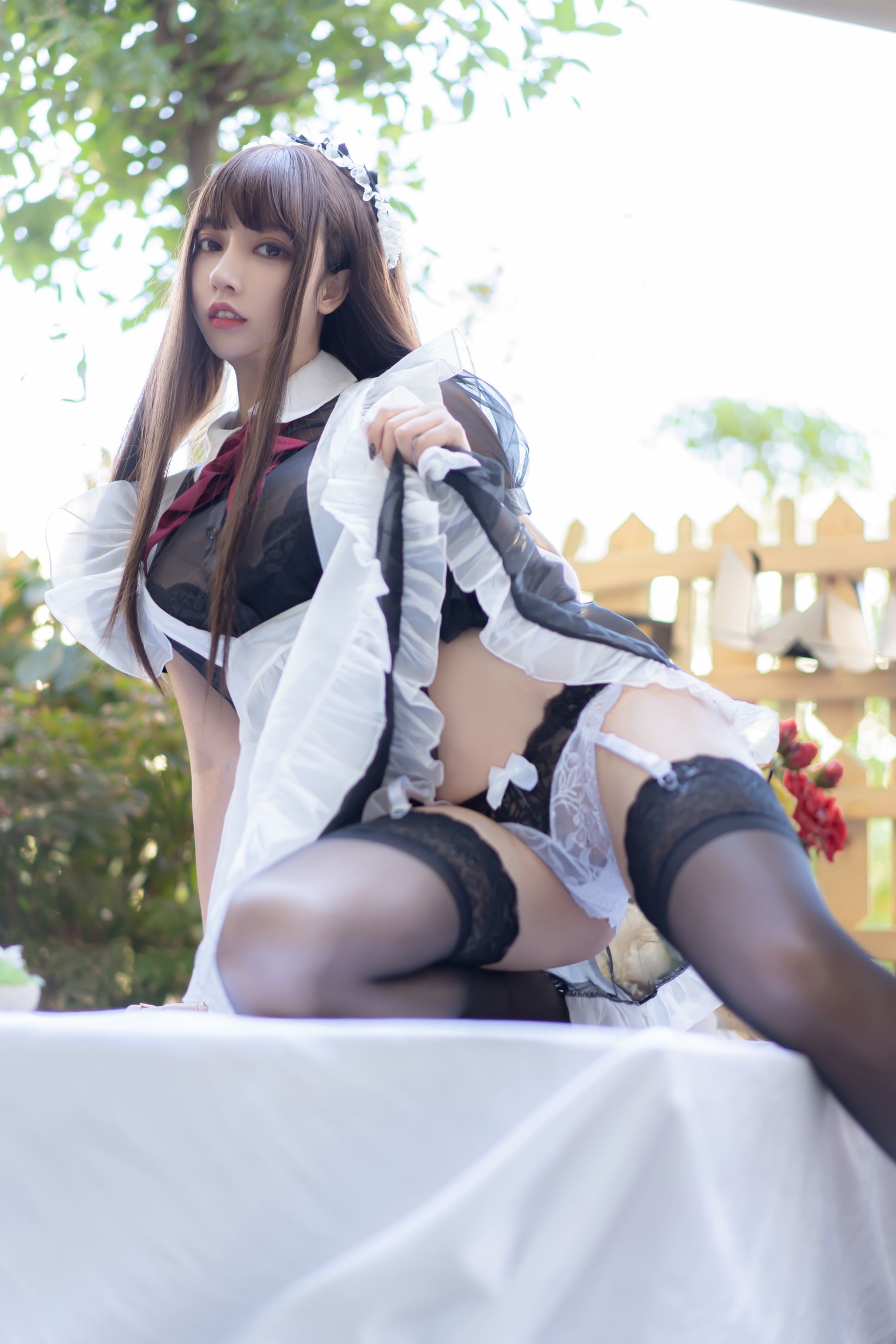 斗鱼米线线sama写真 透明女仆 Cosplay-第45张