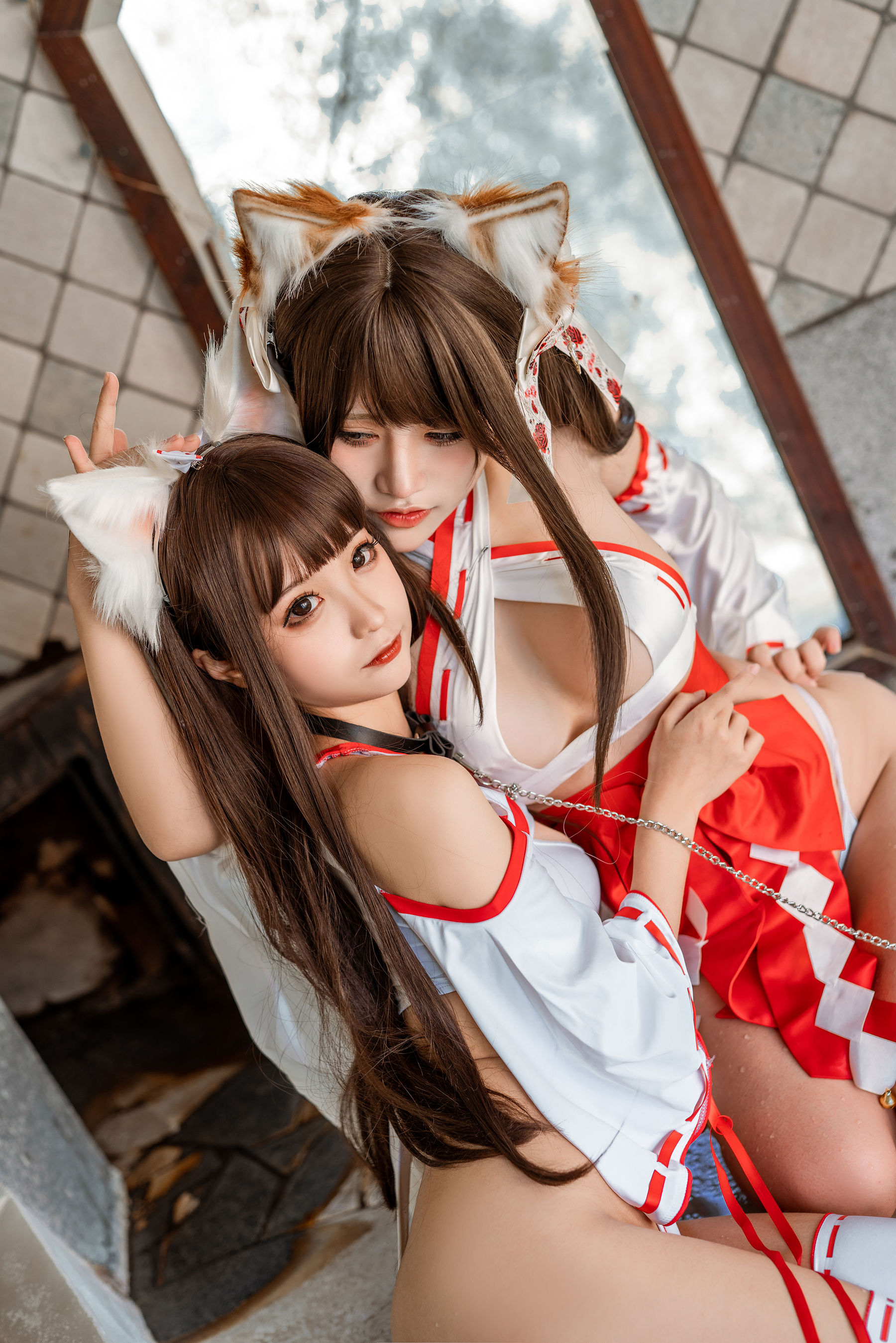 动漫博主蠢沫沫一笑芳香沁 – 双人狐 Cosplay-第33张